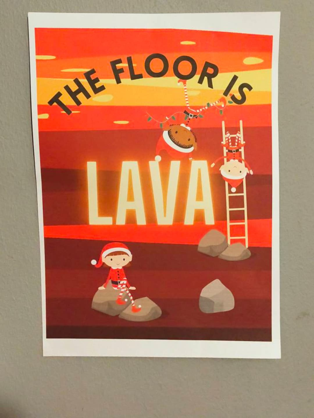 Elf Props Printable The Floor Is Lava Sign Digital File. - Etsy with regard to Floor Is Lava Printable