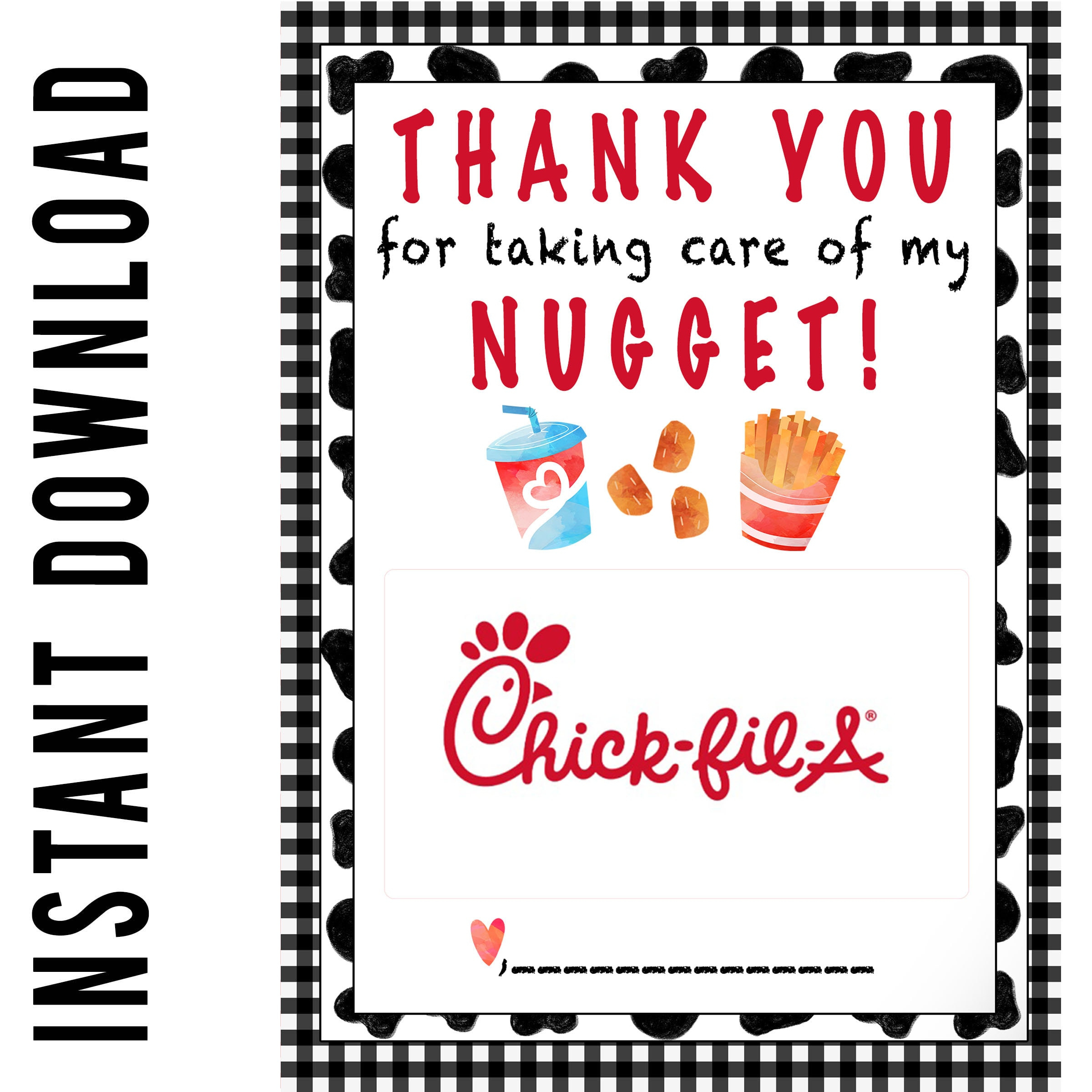 End Of School Year Teacher Gift Card: Printable // Teacher Gift throughout Chick Fil A Teacher Appreciation Printable Free