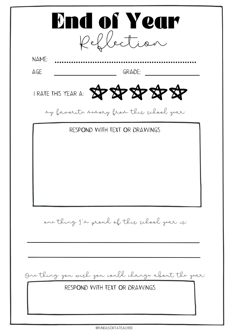 End Of Year Printable Activities | Kinda Sorta Teacher regarding End Of Year Printables
