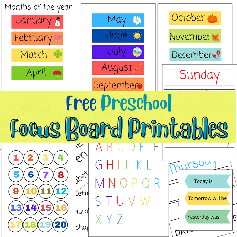 Engaging Preschool Circle Time With Focus Board for Circle Time Board Free Printables