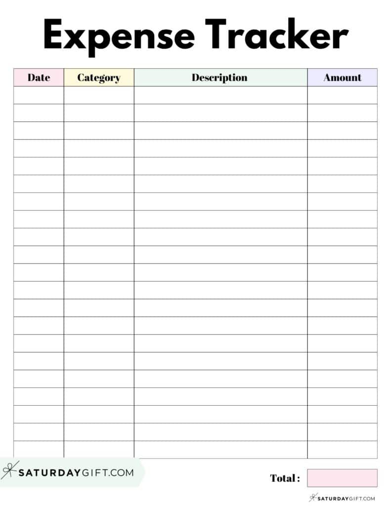 Expense Tracker Printable - 26 Cute &amp;amp; Free Spending Logs with regard to Free Printable Expense Tracker