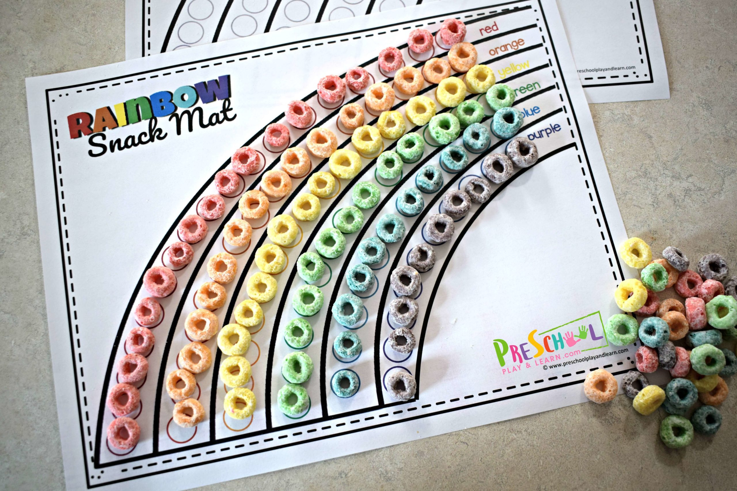 🌈 Free Printable Rainbow Color Matching Game inside Fruit Loop Sorting Printable