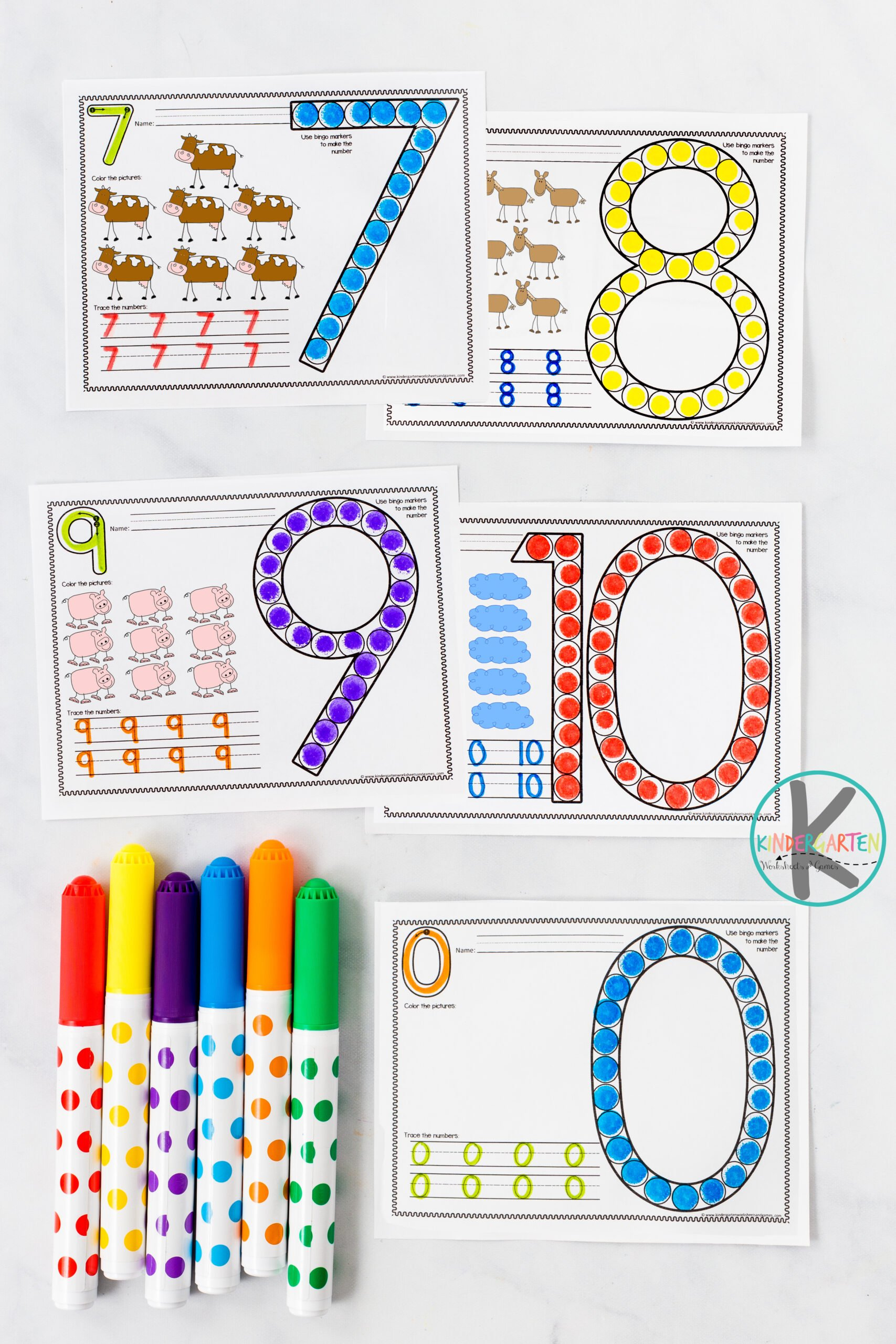 🚜Free Printable Farm Bingo Dauber Number Worksheets intended for Free Bingo Dauber Printables