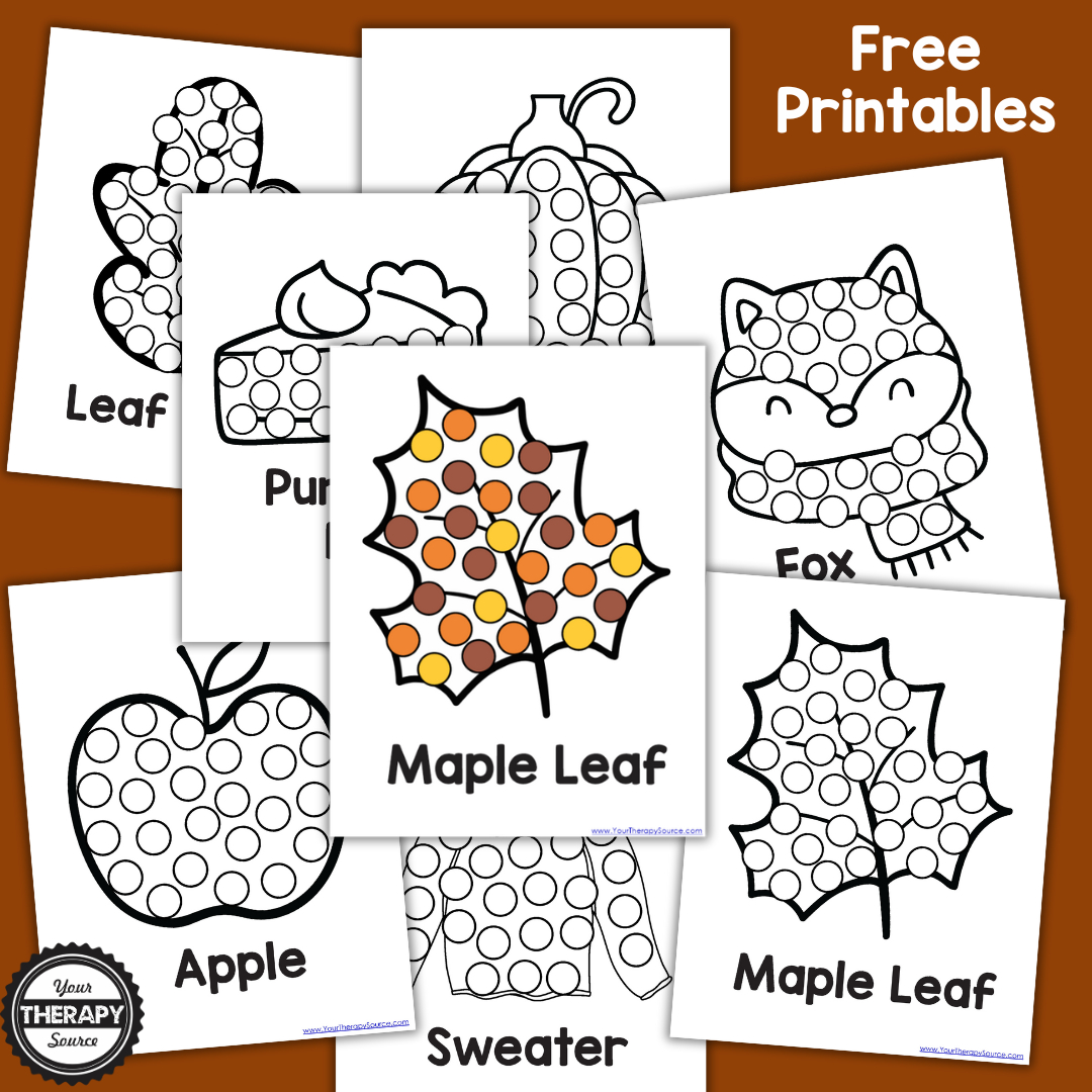 Fall Dot Marker Printables - Free - Your Therapy Source regarding Free Dot Dauber Printables