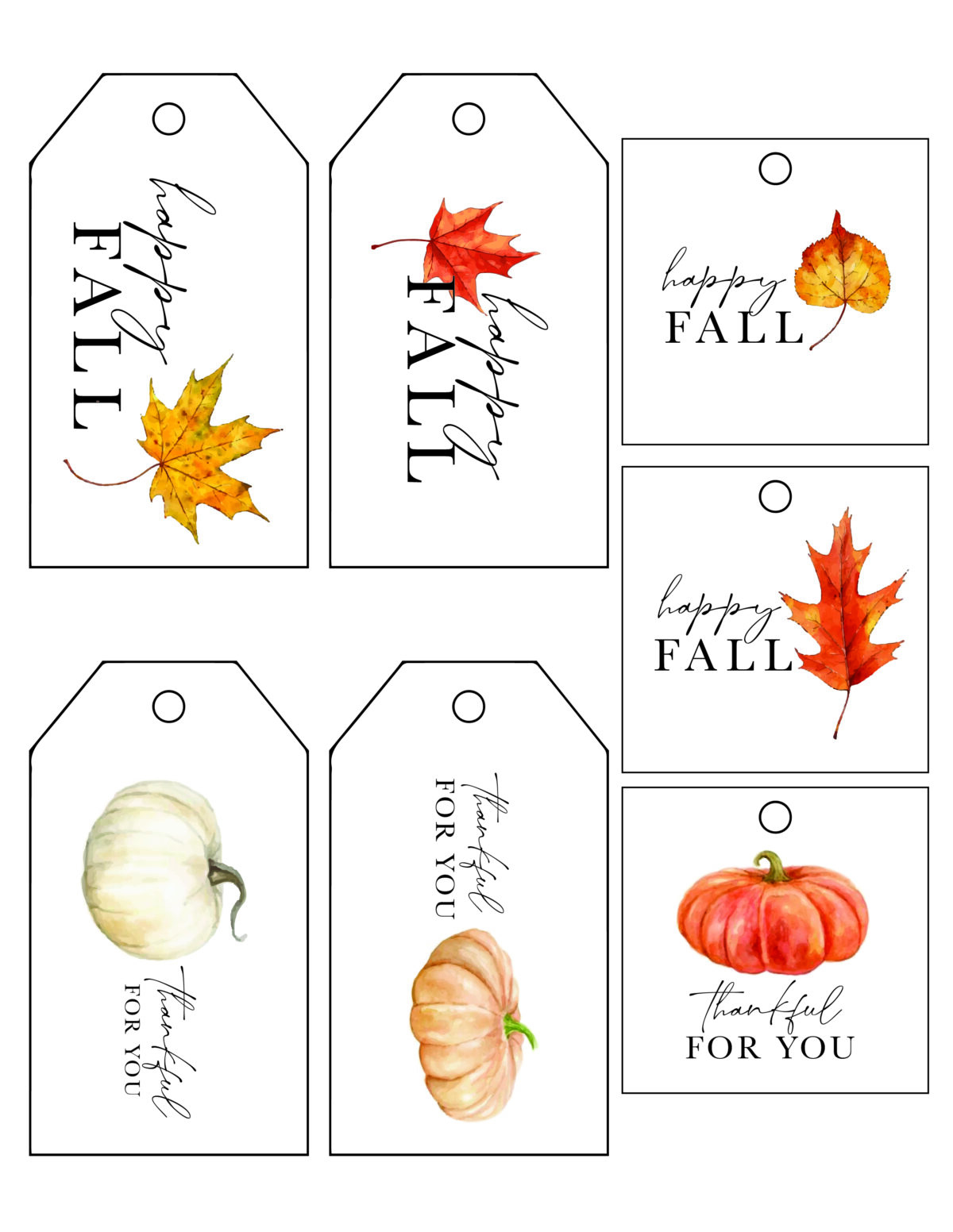 Fall Gift Tags - The Sunny Side Up Blog in Fall Gift Tags Printable