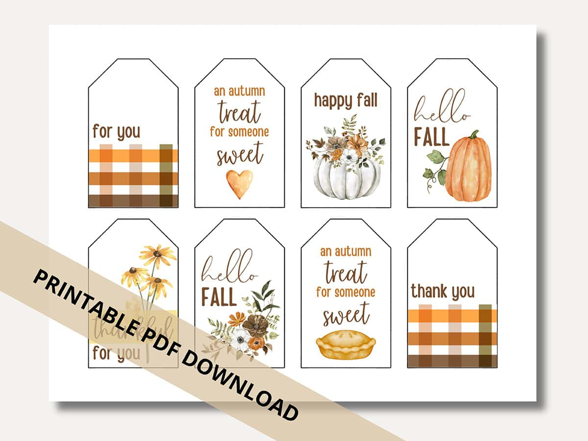 Fall Gift &amp;amp; Treat Tags - Free Printable For Autumn - Aubree Originals with Printable Fall Gift Tags