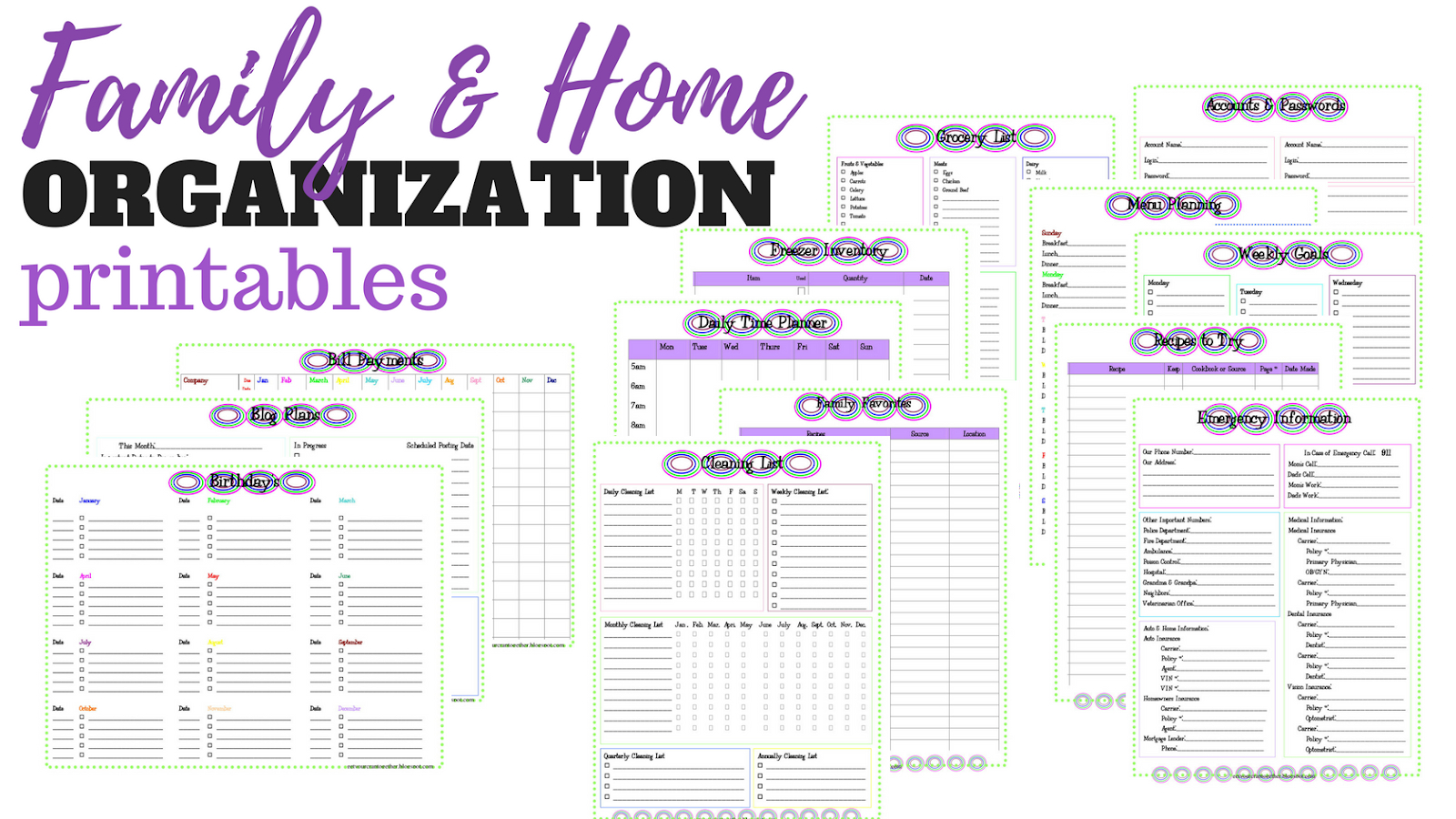Family And Home Organization Binder Printables | Sew Simple Home for Free Printables For Household Binder