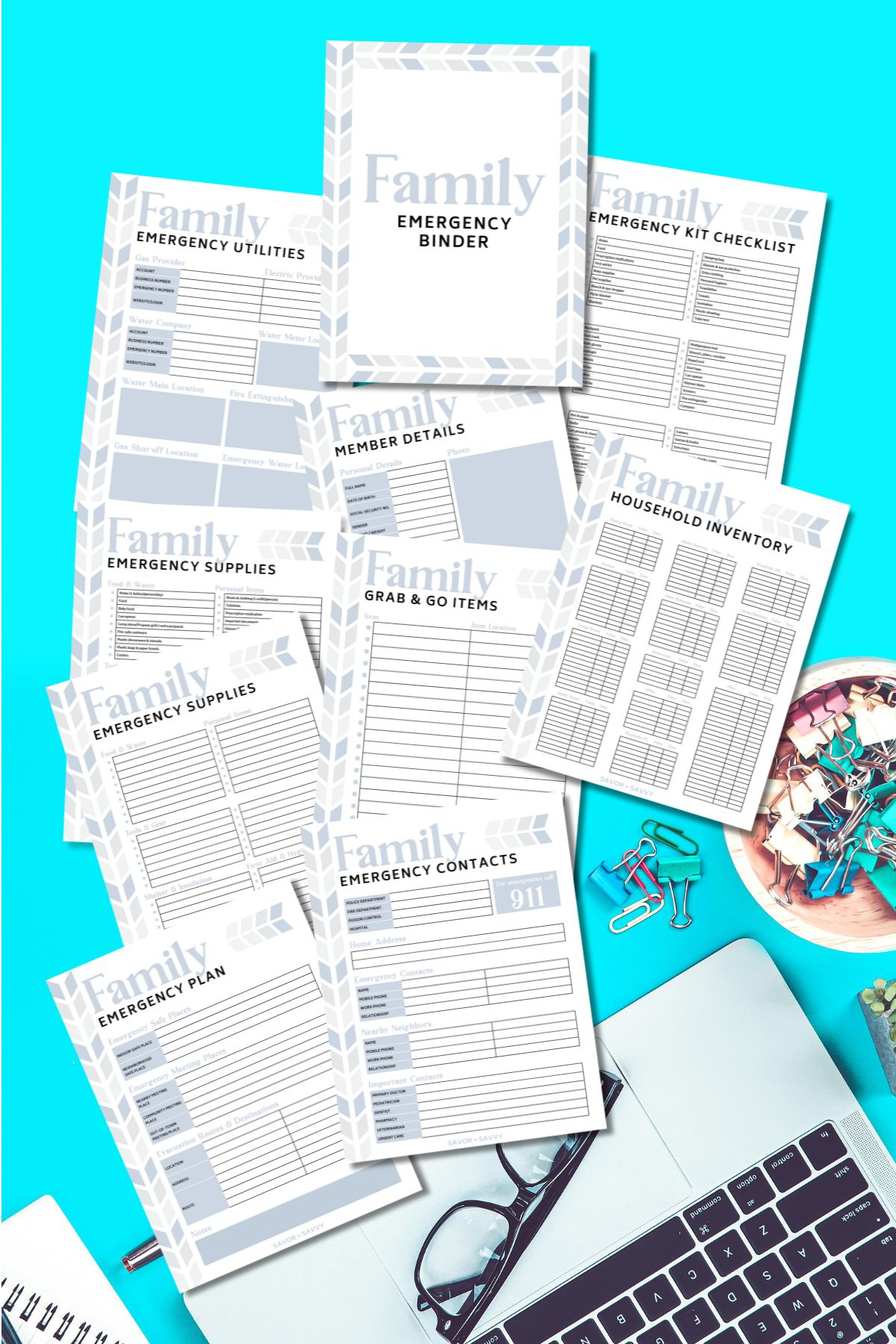 Family Emergency Binder | Free Printables For A Crisis - Savor + Savvy pertaining to In Case Of Emergency Binder Printables Free