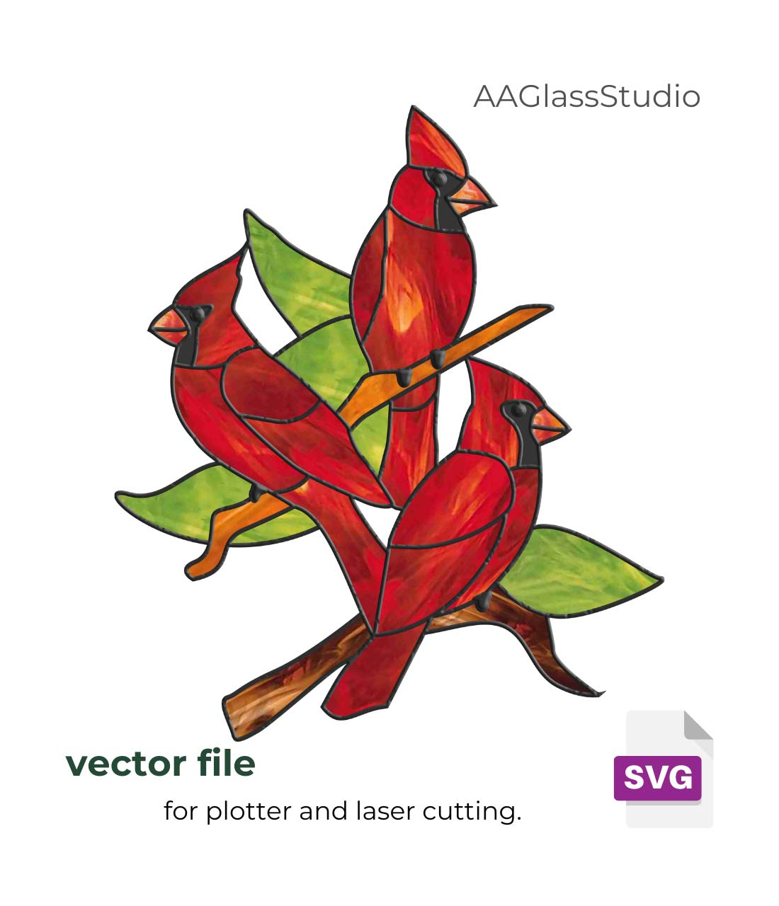 Family Of Cardinal Stained Glass Pattern - Aaglassstudio pertaining to Printable Cardinal Stained Glass Pattern