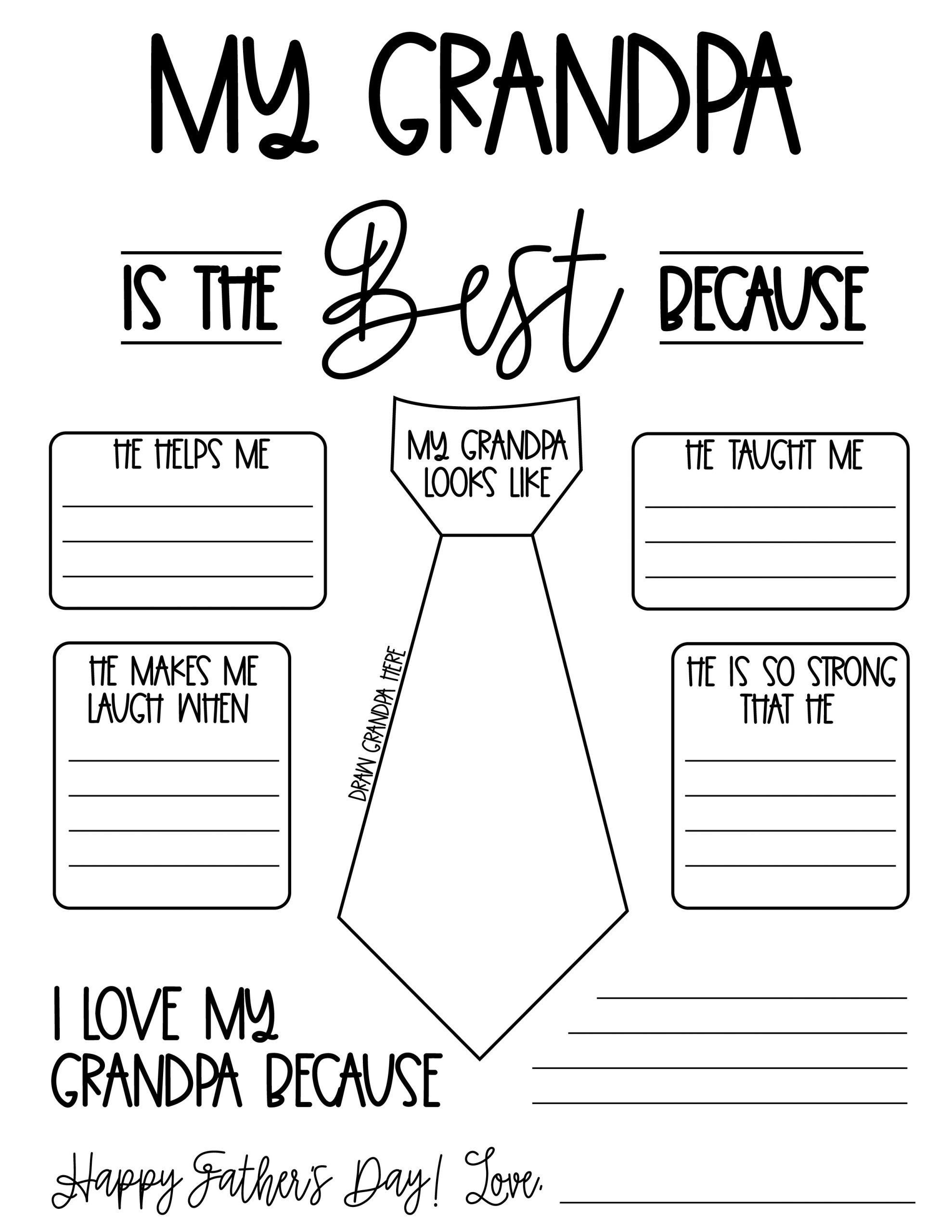 Father&amp;#039;S Day Printable (For Grandpa, Papa And Granddad, Too!) in All About My Grandpa Printable Free