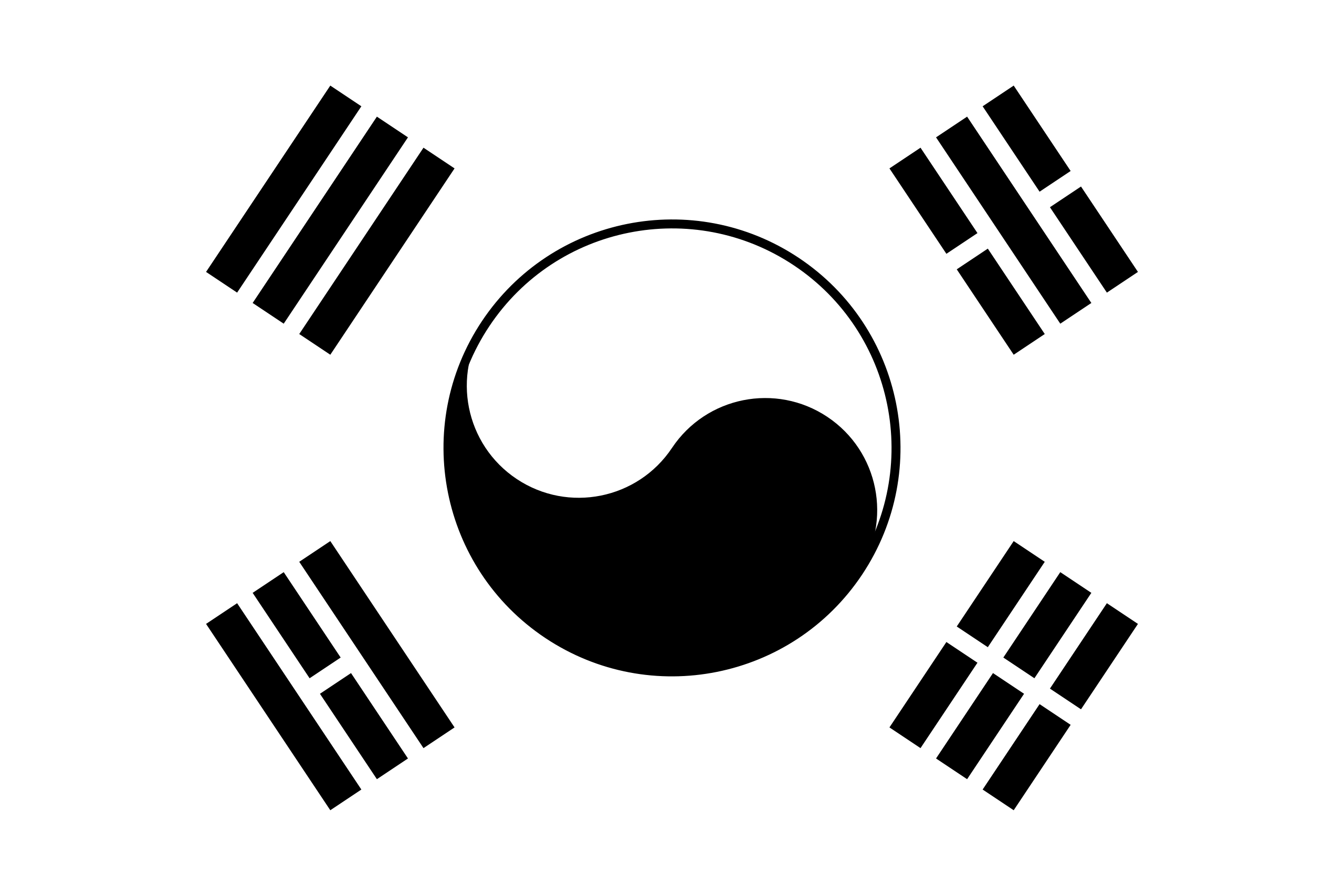 File:flag Of South Korea (Black And White).Svg - Wikimedia Commons within Printable Flag of South Korea