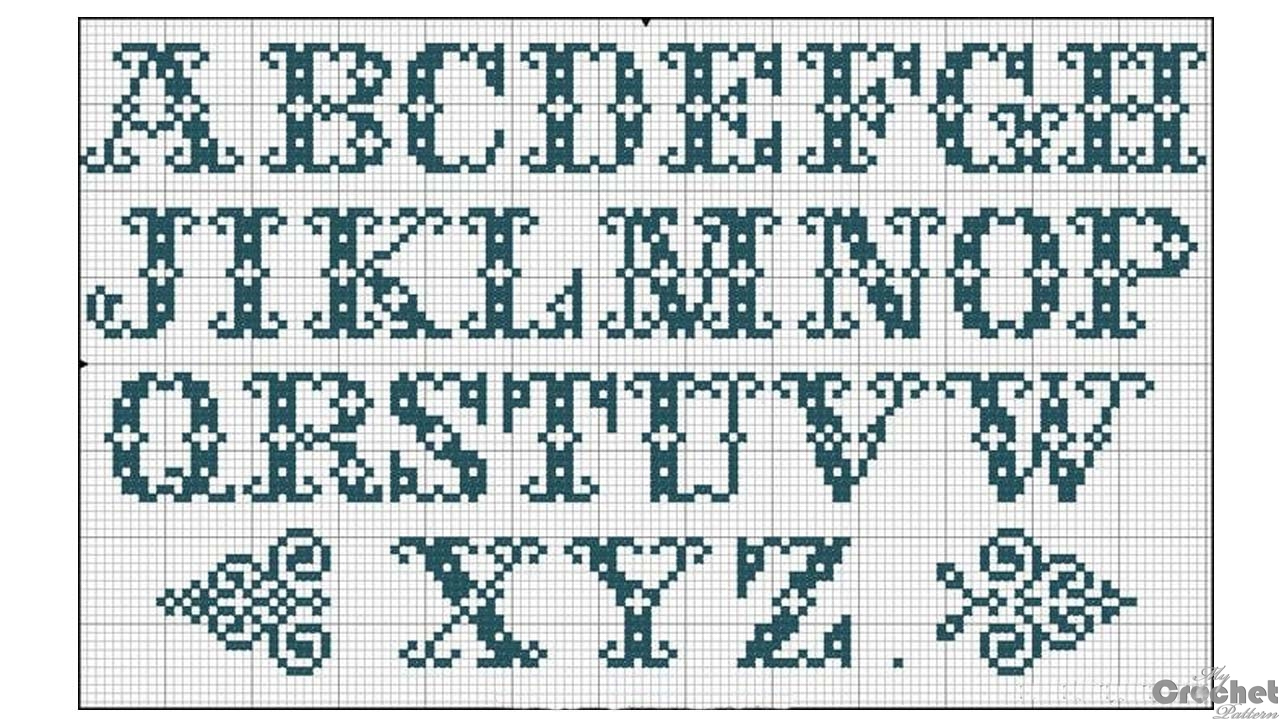 Filet Crochet Alphabet - Mycrochetpattern throughout Free Printable Filet Crochet Alphabet Patterns