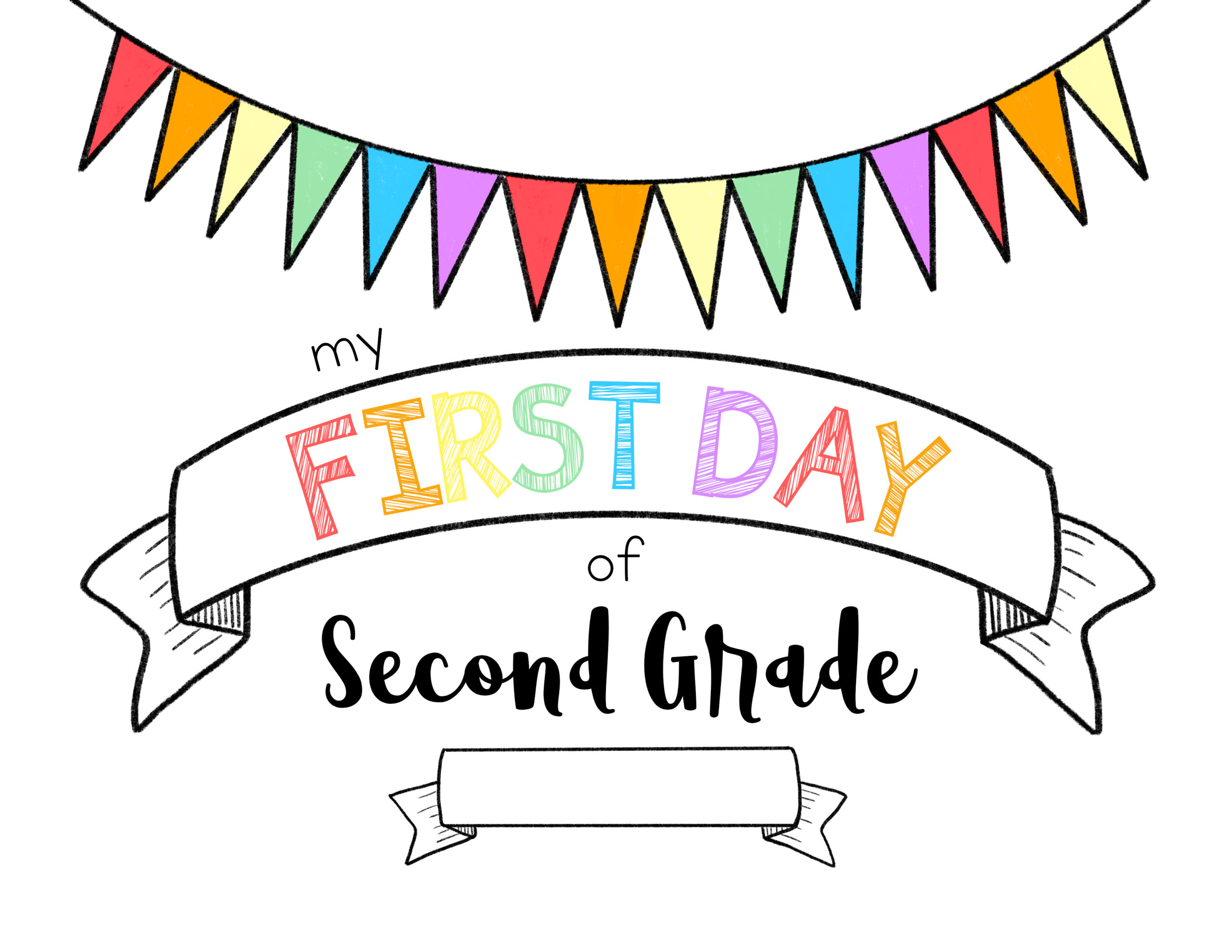 First Day Of 2Nd Grade Color - Meganhstudio throughout First Day of Second Grade Printable