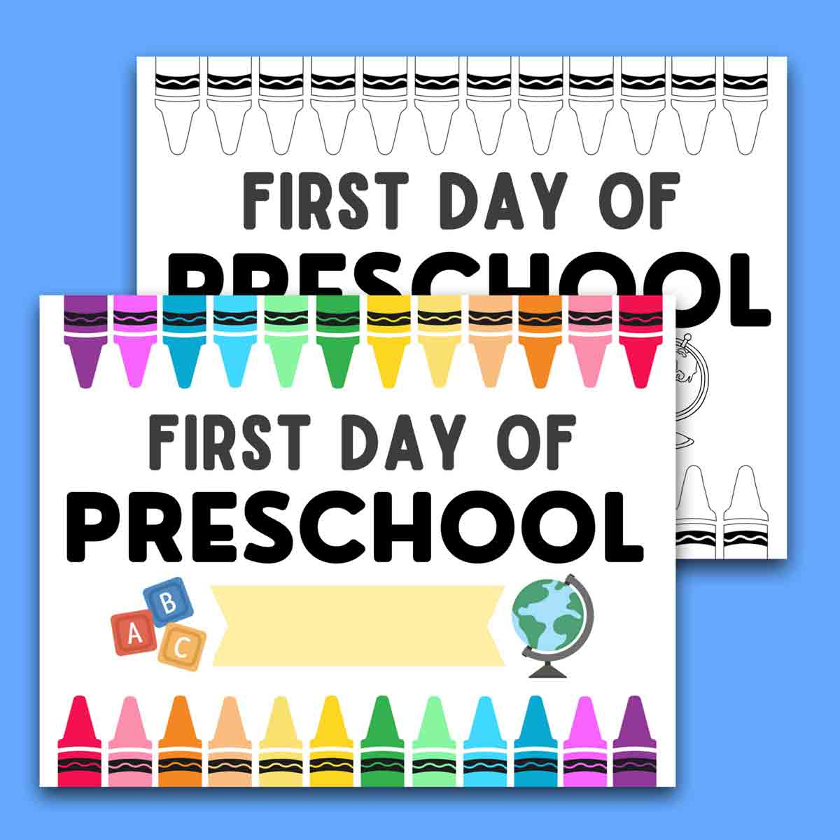 First Day Of School Signs (Free Printable) - Mindymakes within 1St Day Of Preschool Sign Printable