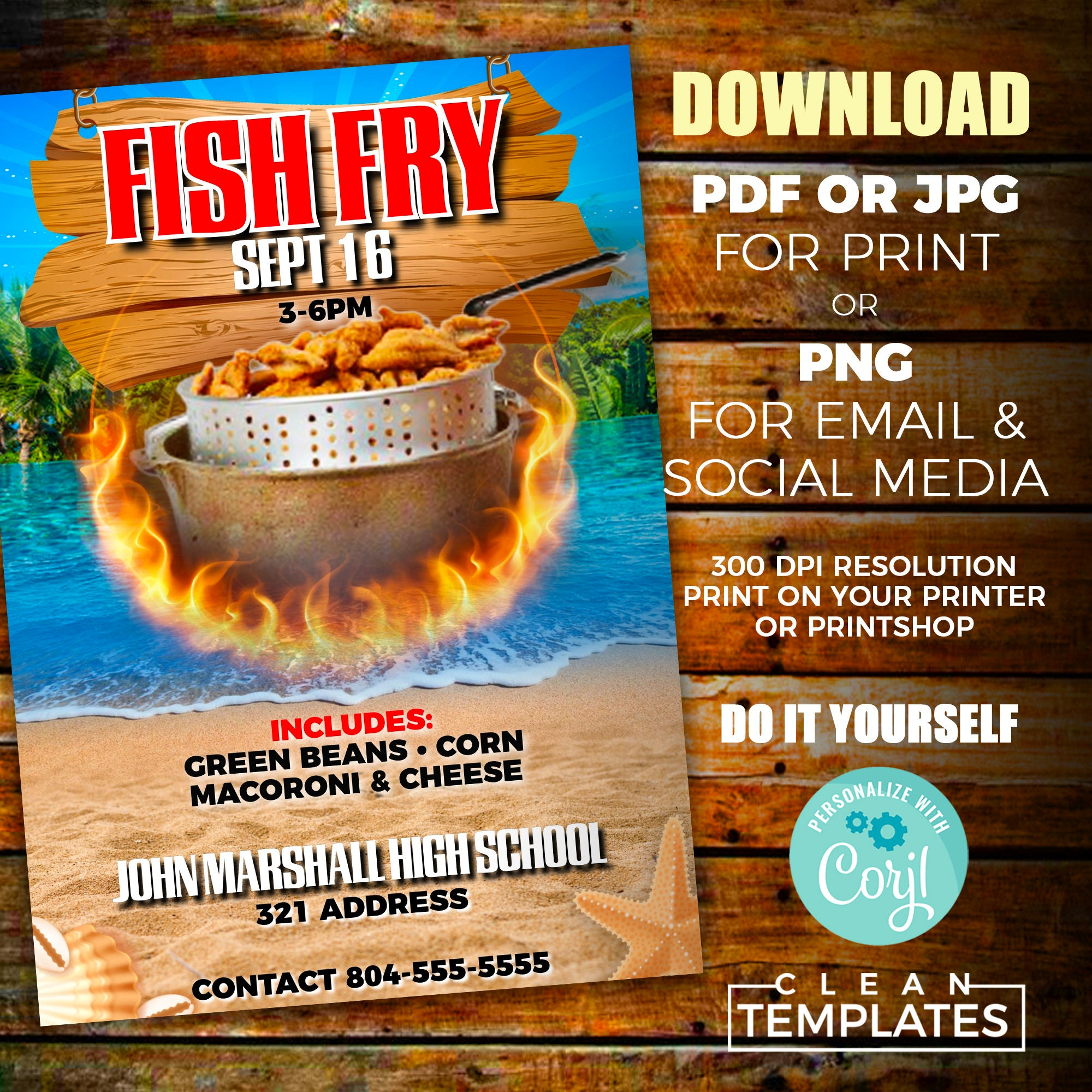 Fish Fry Flyer | Edit Online | 5X7 Digital &amp;amp; Printable | Do It within Printable Fish Fry Flyer Template Free