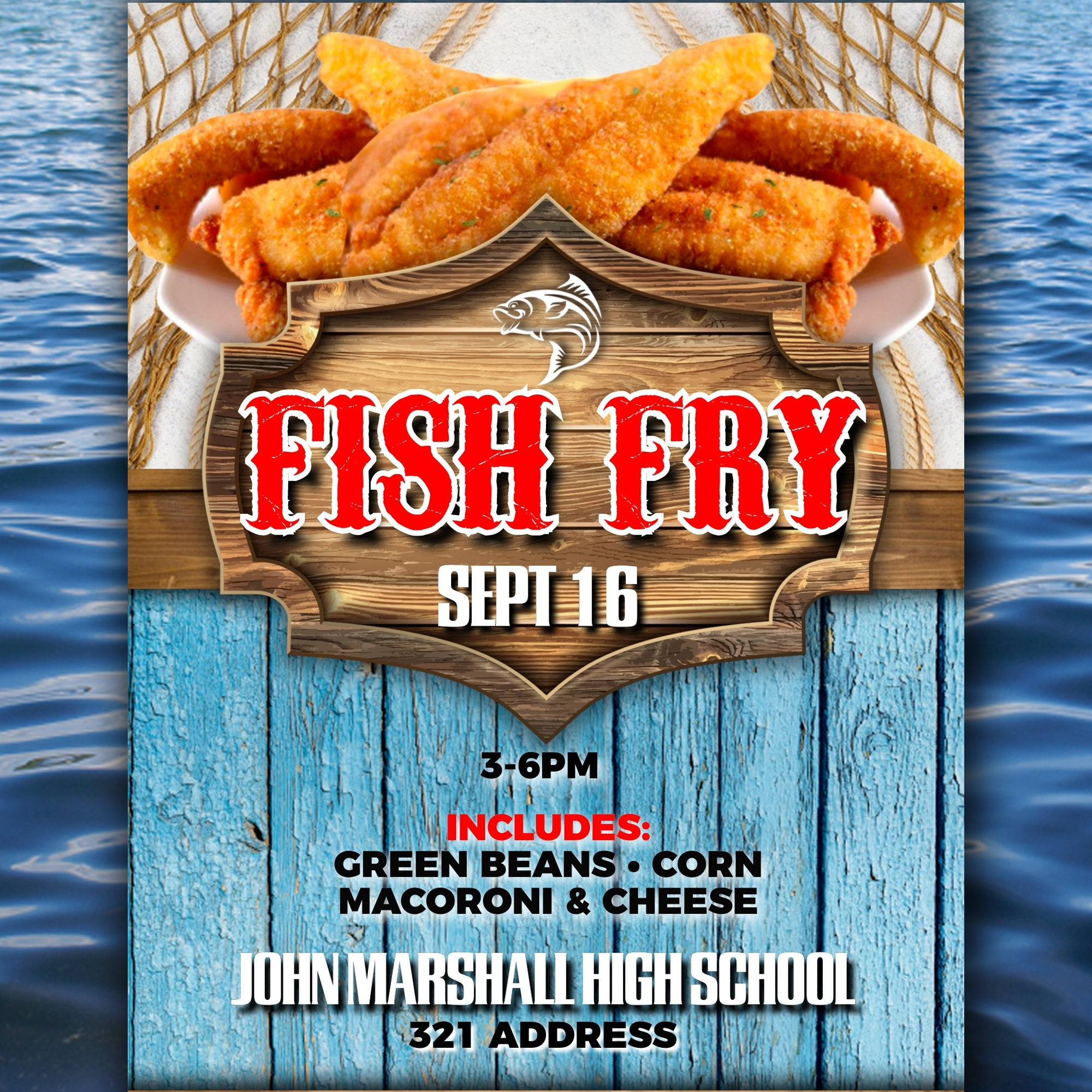 Fish Fry Flyer | Online Bearbeiten | 5X7 Digital &amp;amp; Druckbar regarding Printable Fish Fry Flyer Template Free