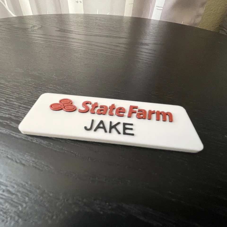 Flo From Progressive And Jake From State Farm Cosplay Nametags within Jake From State Farm Name Tag Printable Free
