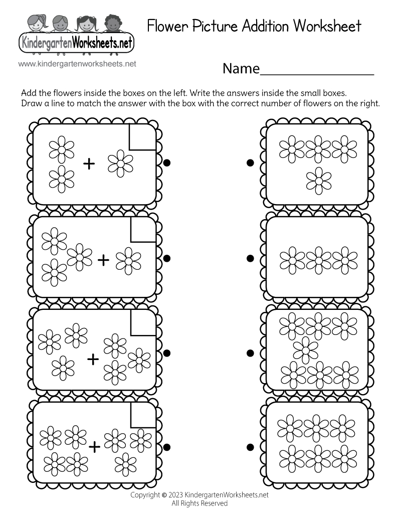 Flower Picture Addition Worksheet - Free Printable, Digital, &amp;amp; Pdf in Flower Picture Addition Worksheet