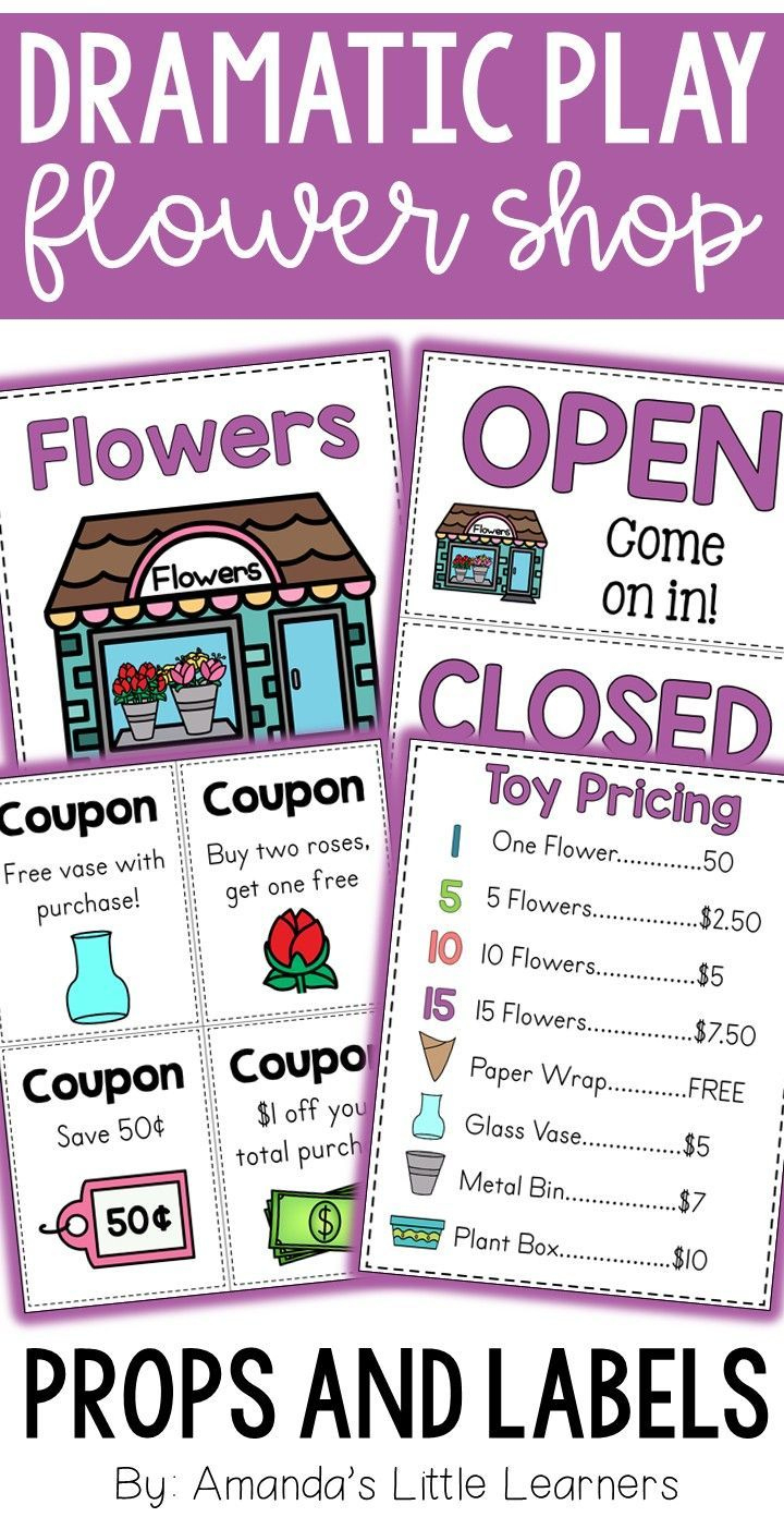 Flower Shop Dramatic Play Free Printables - Printable Party Favors intended for Flower Shop Dramatic Play Free Printables
