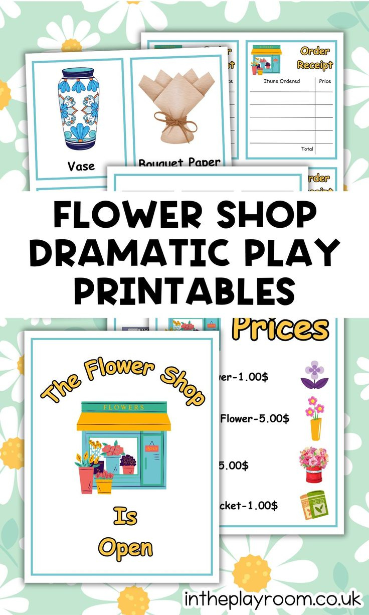 Flower Shop Dramatic Play Free Printables within Flower Shop Dramatic Play Free Printables
