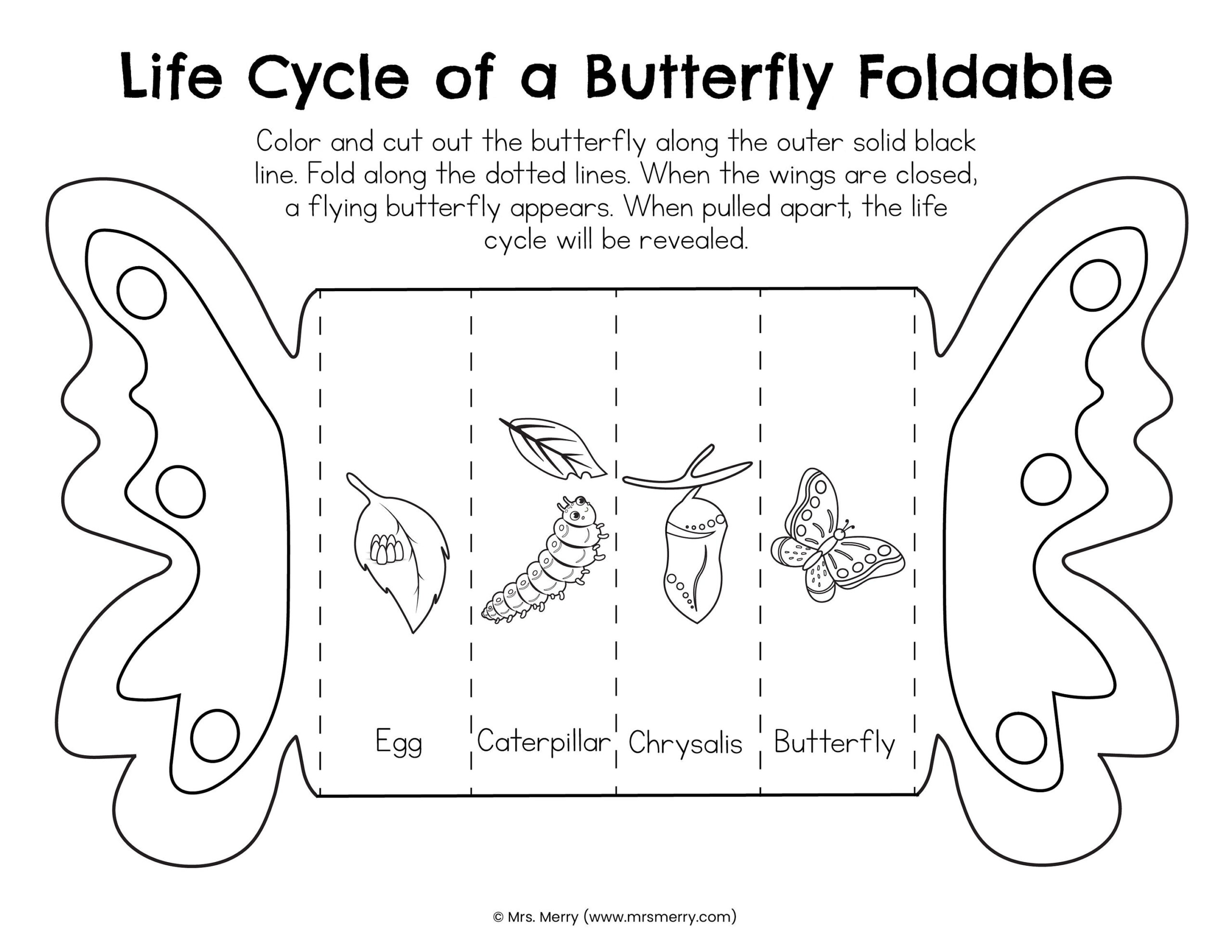Foldable Butterfly Life Cycle Printable - Etsy New Zealand for Butterfly Life Cycle Printable Book