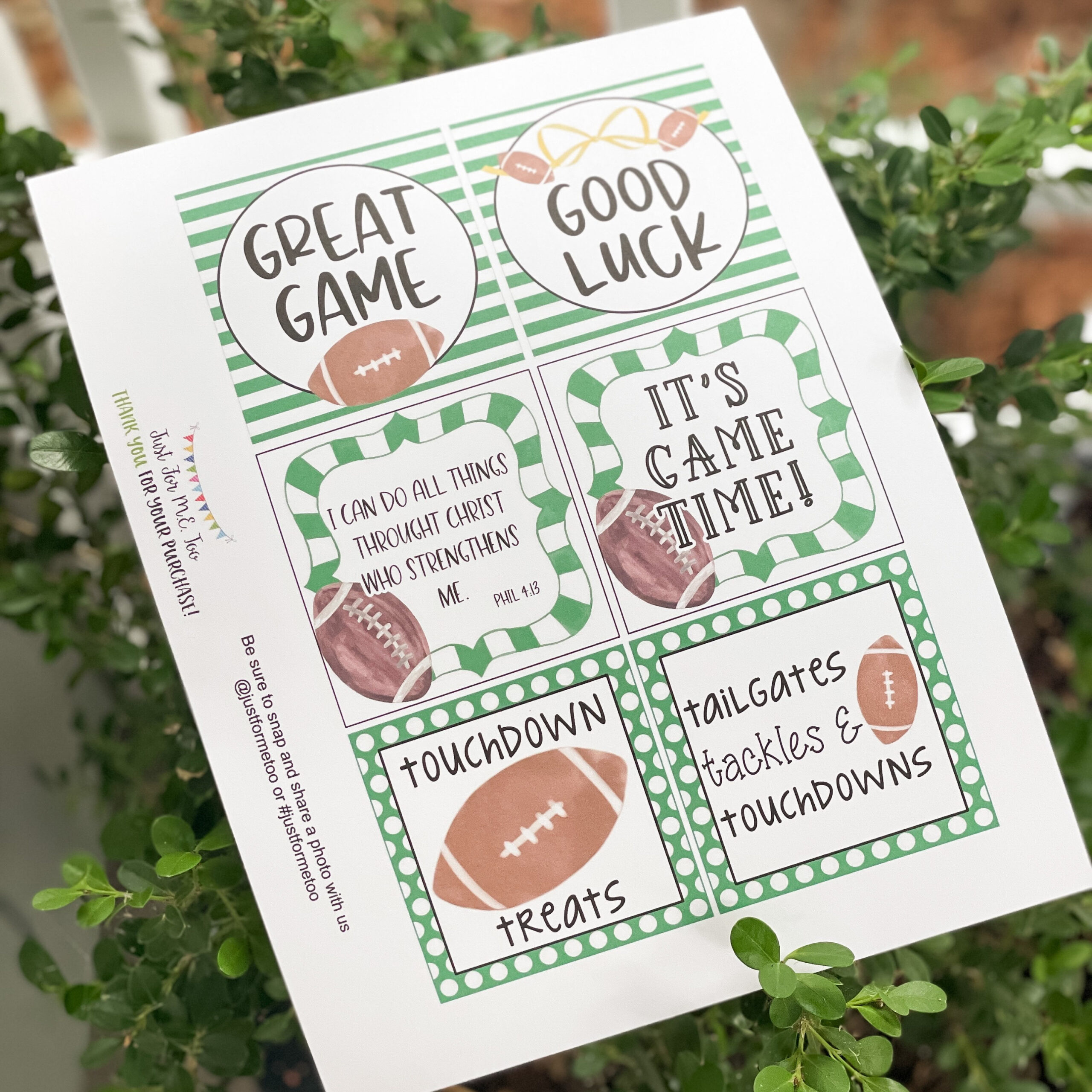 Football Printable Tags, Instant Download, Cheerleading Tags regarding Free Printable Football Tags