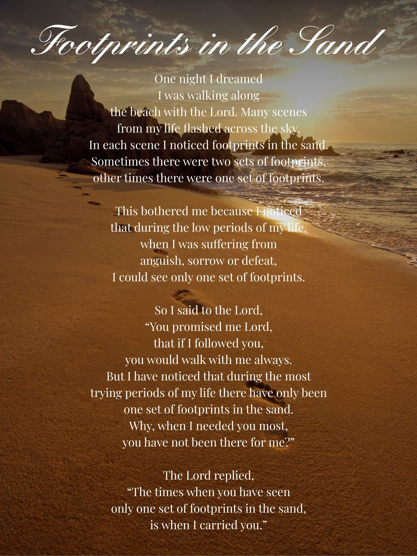 Footprints In The Sand - 10 Free Pdf Printables | Printablee regarding Free Printable Footprints in the Sand Poem