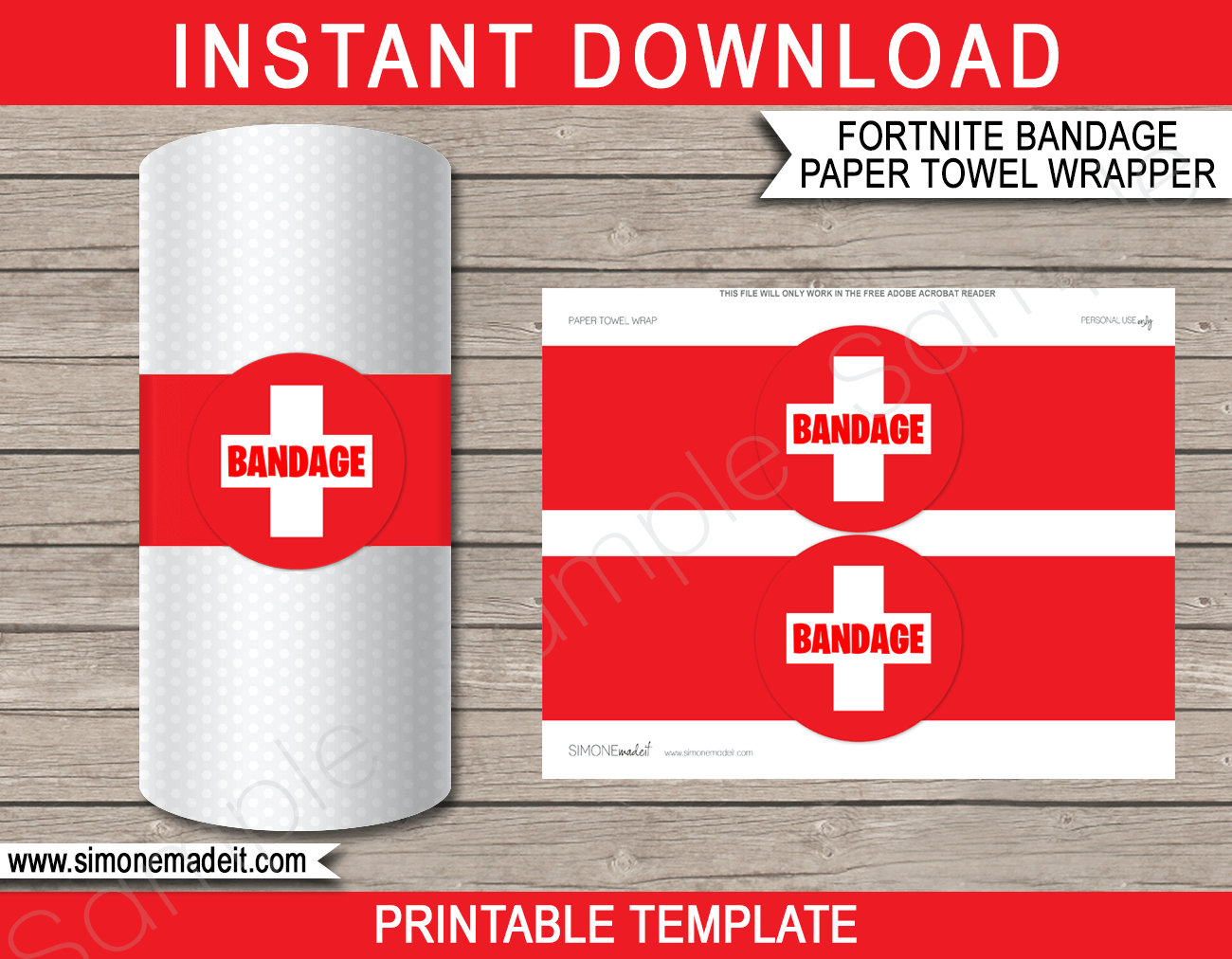 Fortnite Bandage Paper Towel Template pertaining to Fortnite Medkit Printable Free