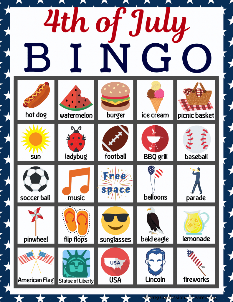 Fourth Of July Bingo Free Printable - Printable Party Favors regarding Printable 4th of July Bingo Cards
