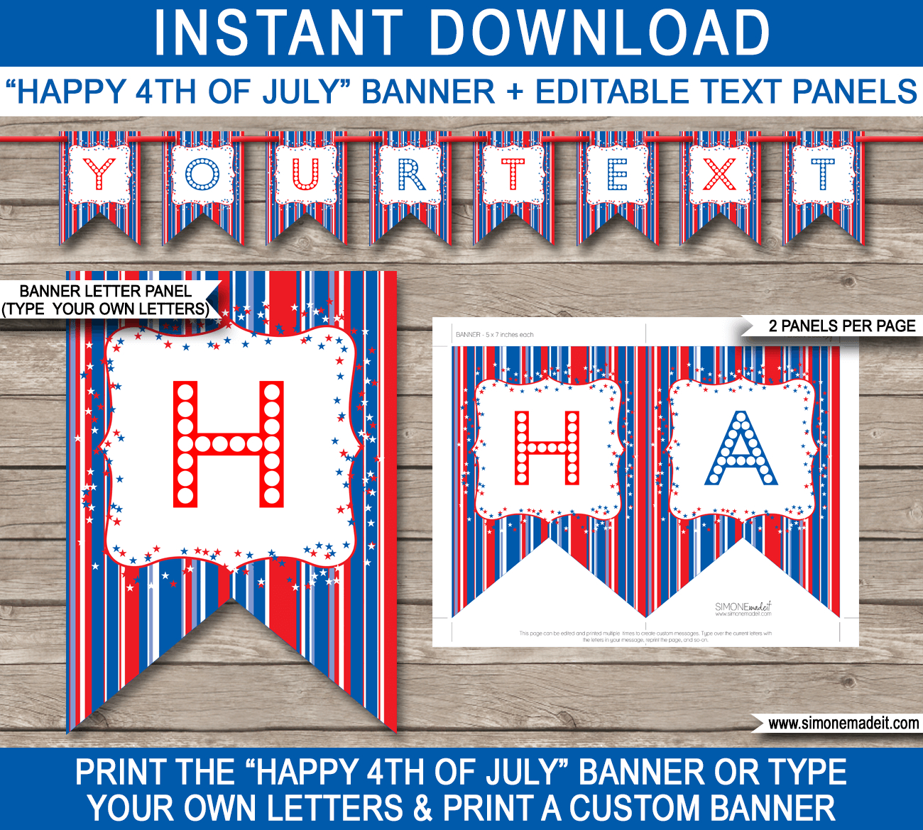 Fourth Of July Party Banner Template throughout 4Th Of July Printable Banner