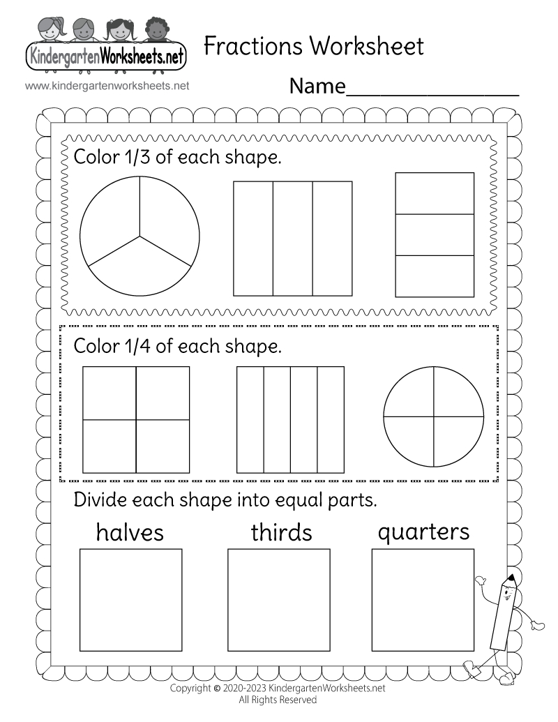 Fractions Worksheet - Free Printable, Digital, &amp;amp; Pdf with Printable Equal Parts Worksheet Printable