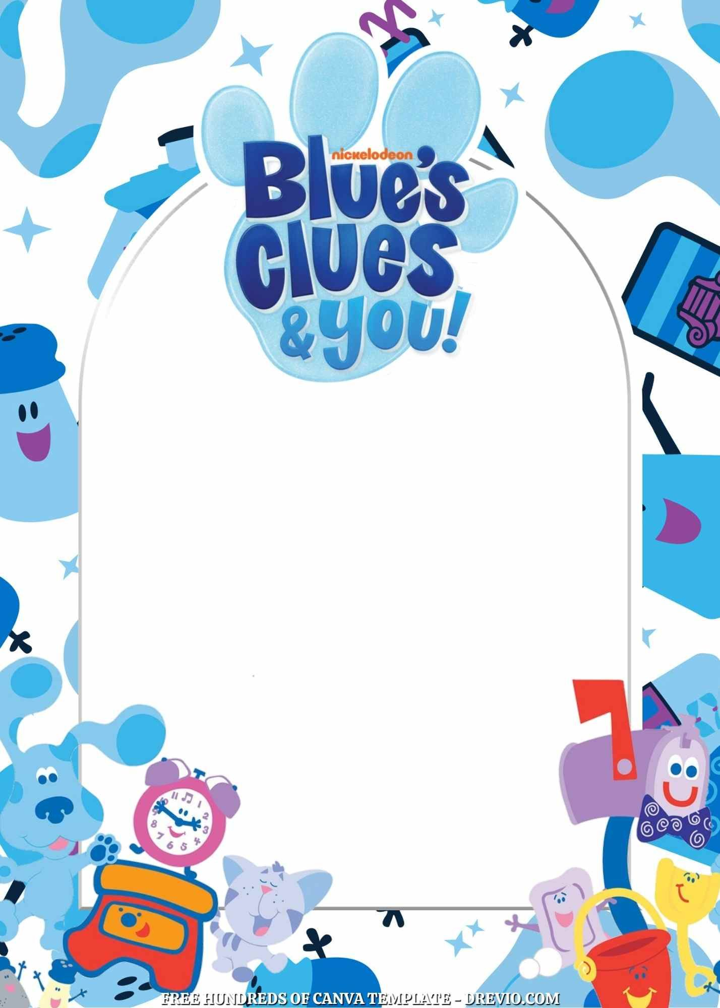 Free – 14+ Blue&amp;#039;S Clues Canva Birthday Invitation Templates regarding Free Printable Blues Clues Birthday Invitations