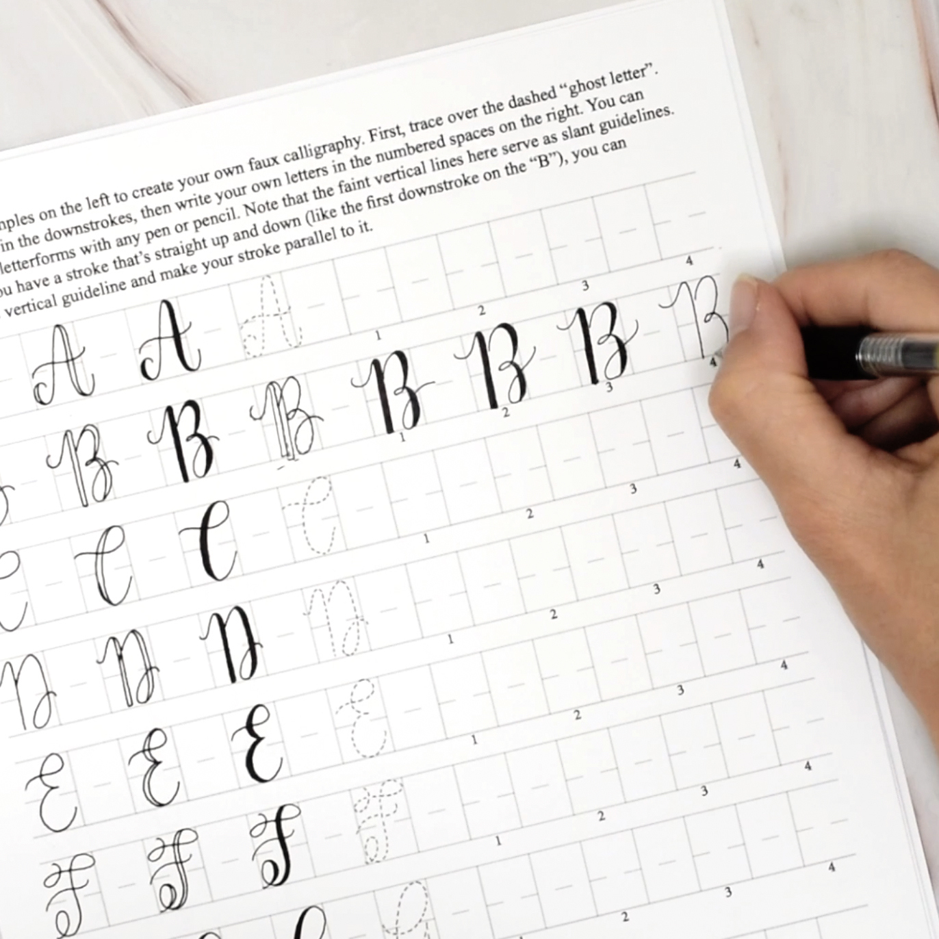 Free 8-Page Faux Calligraphy Worksheet Set – The Postman&amp;#039;S Knock intended for Free Printable Calligraphy Practice Sheets