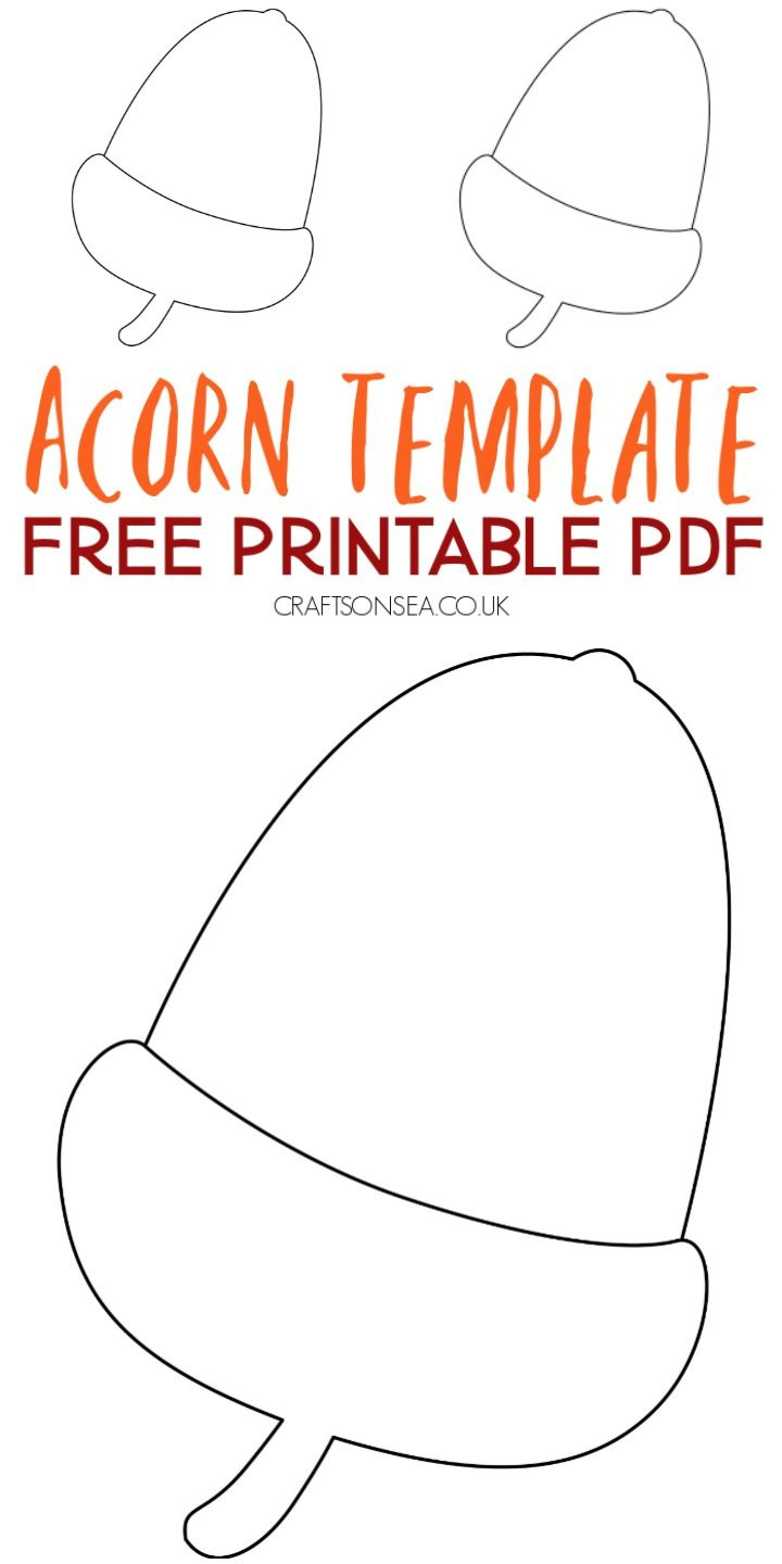 Free Acorn Template: Printable Pdf - Crafts On Sea with regard to Free Printable Acorn Template