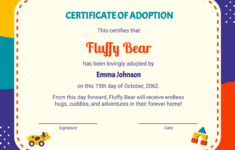 Free Adoption Certificate For Stuffed Animal Template To Edit Online with Stuffed Animal Adoption Certificate Free Printable