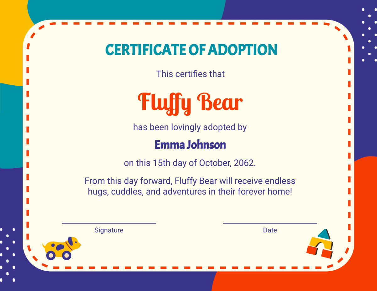 Free Adoption Certificate For Stuffed Animal Template To Edit Online with Stuffed Animal Adoption Certificate Free Printable