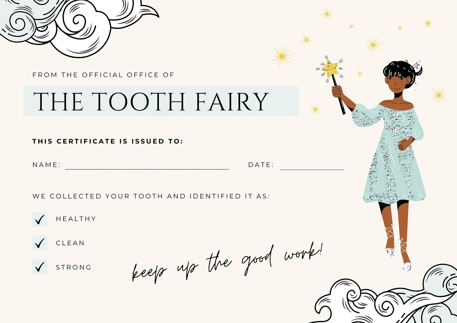 Free And Customizable Tooth Fairy Templates with regard to Free Printable Tooth Fairy