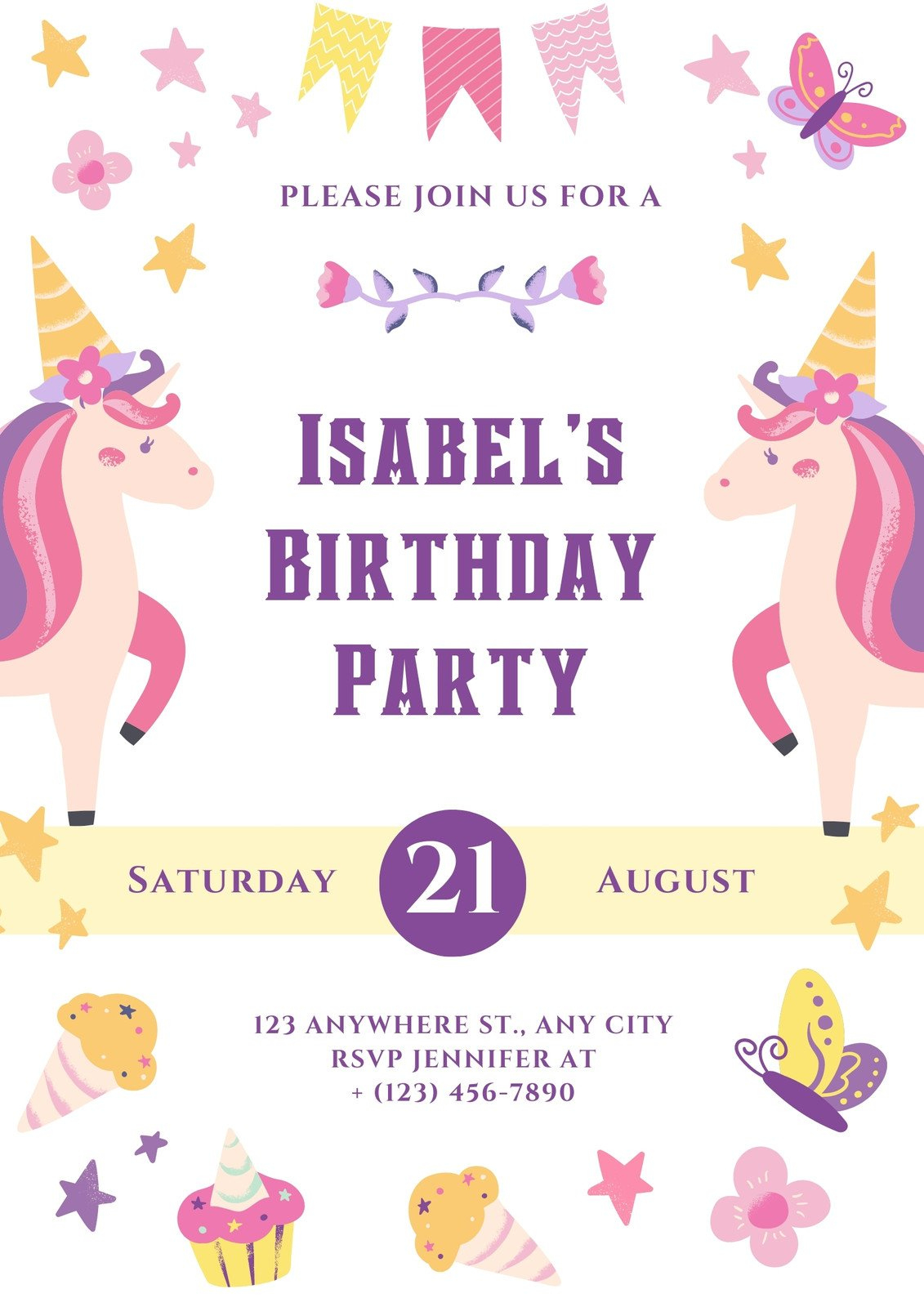 Free And Customizable Unicorn Templates with regard to Unicorn Birthday Free Printables