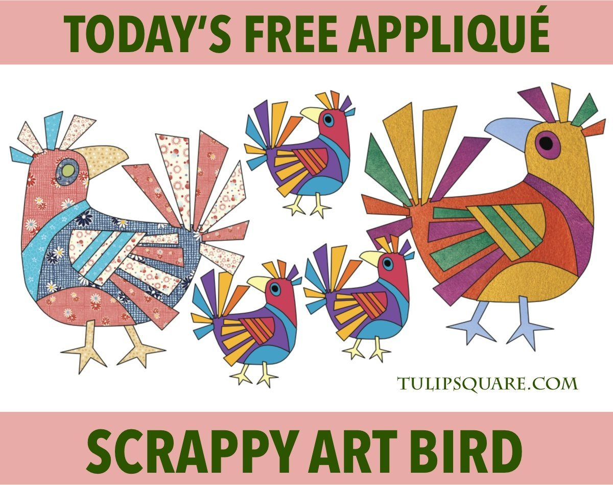 Free Appliqué Pattern - Scrappy Art Bird - Tulipsquare with regard to Printable Bird Applique Pattern