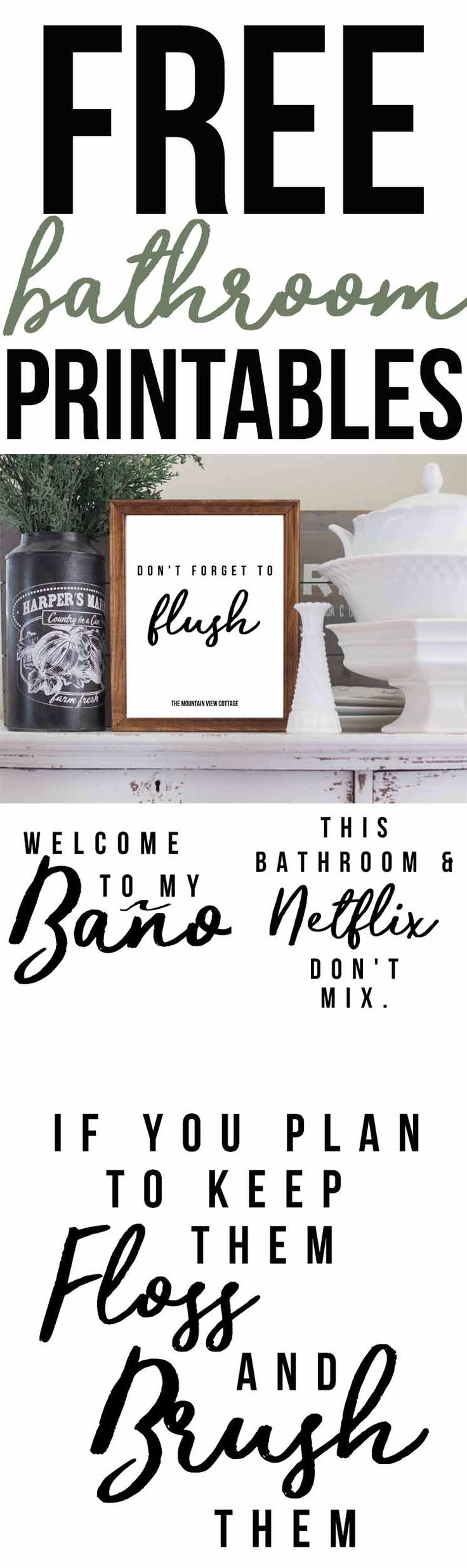 Free Bathroom Printables-Farmhouse Printables - with Free Printable Farmhouse Signs