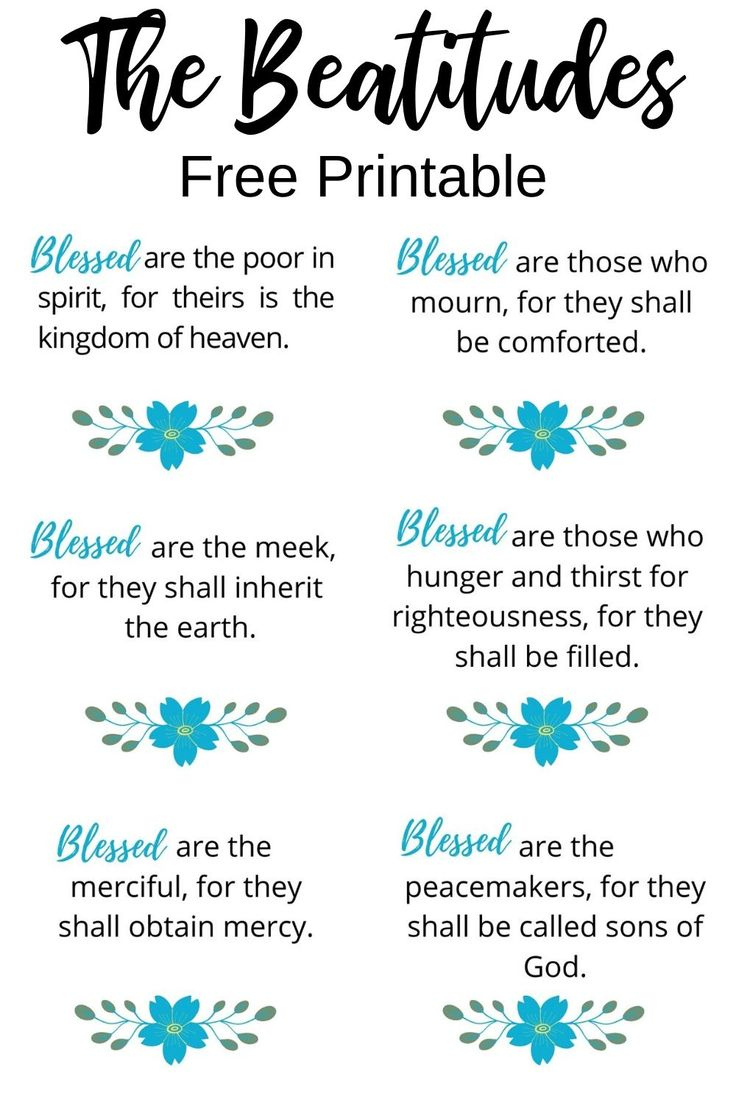 Free Beatitudes Printable regarding Free Printable Printable Beatitudes