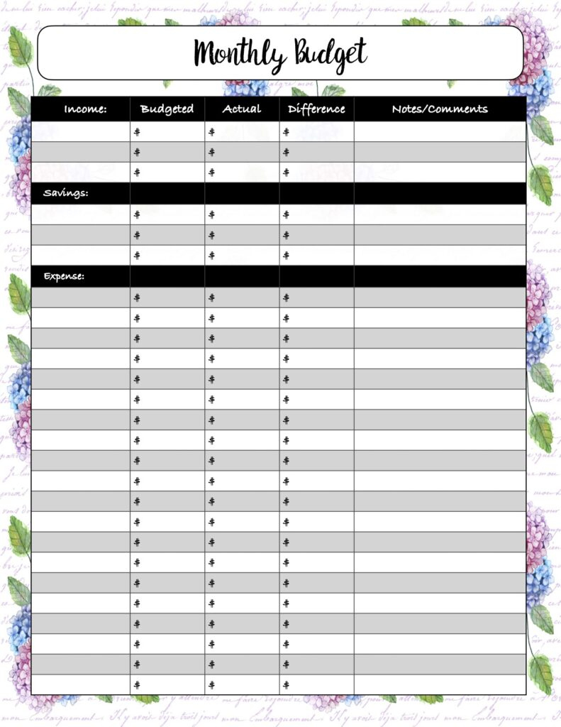 Free Budgeting Printables: Expenses, Goals, &amp;amp; Monthly Budget pertaining to Free Printable Expense Tracker
