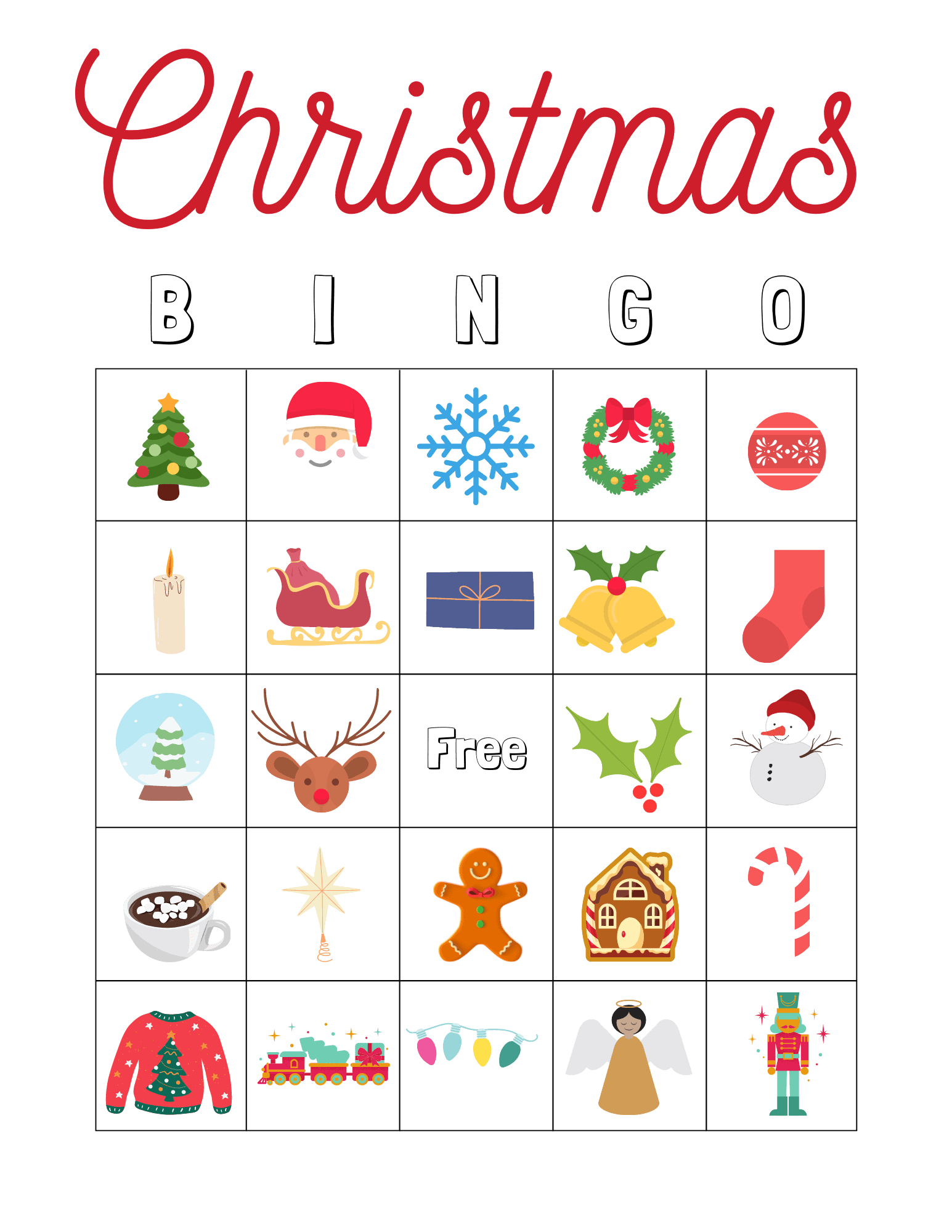 Free Christmas Bingo For Kids - Arinsolangeathome intended for Holiday Bingo Cards Printable Free