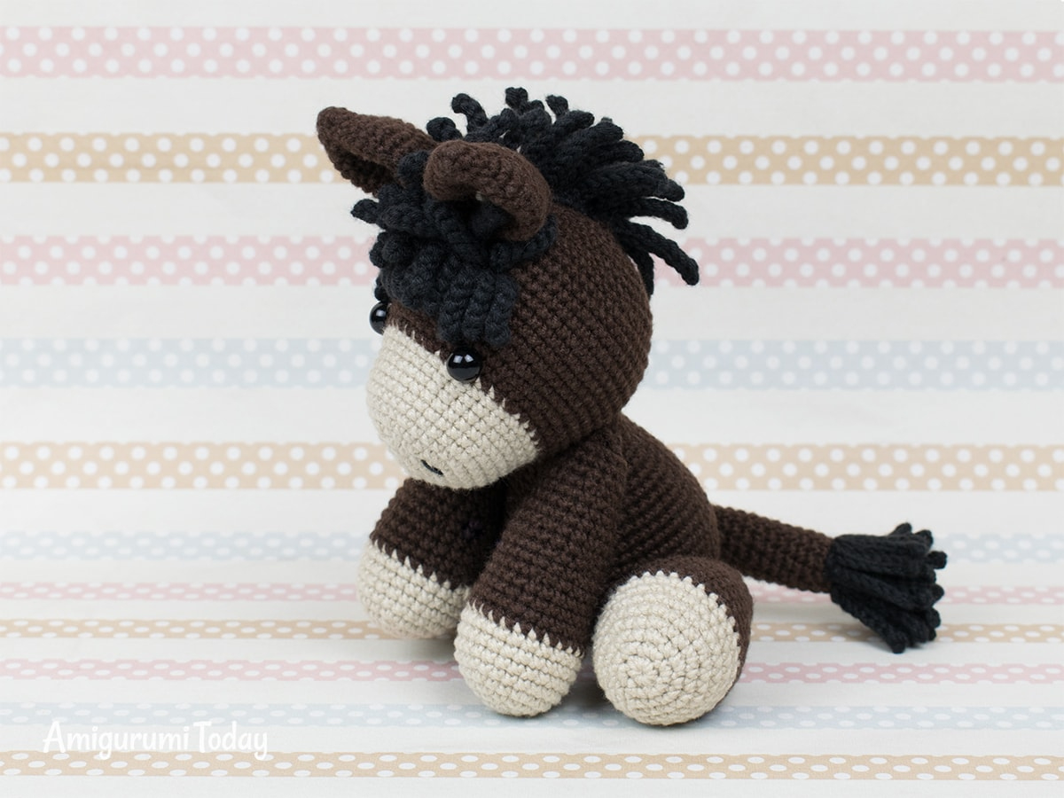 Free Crochet Baby Donkey Amigurumi Pattern - Amigurumi Today in Free Printable Crochet Donkey Pattern Free