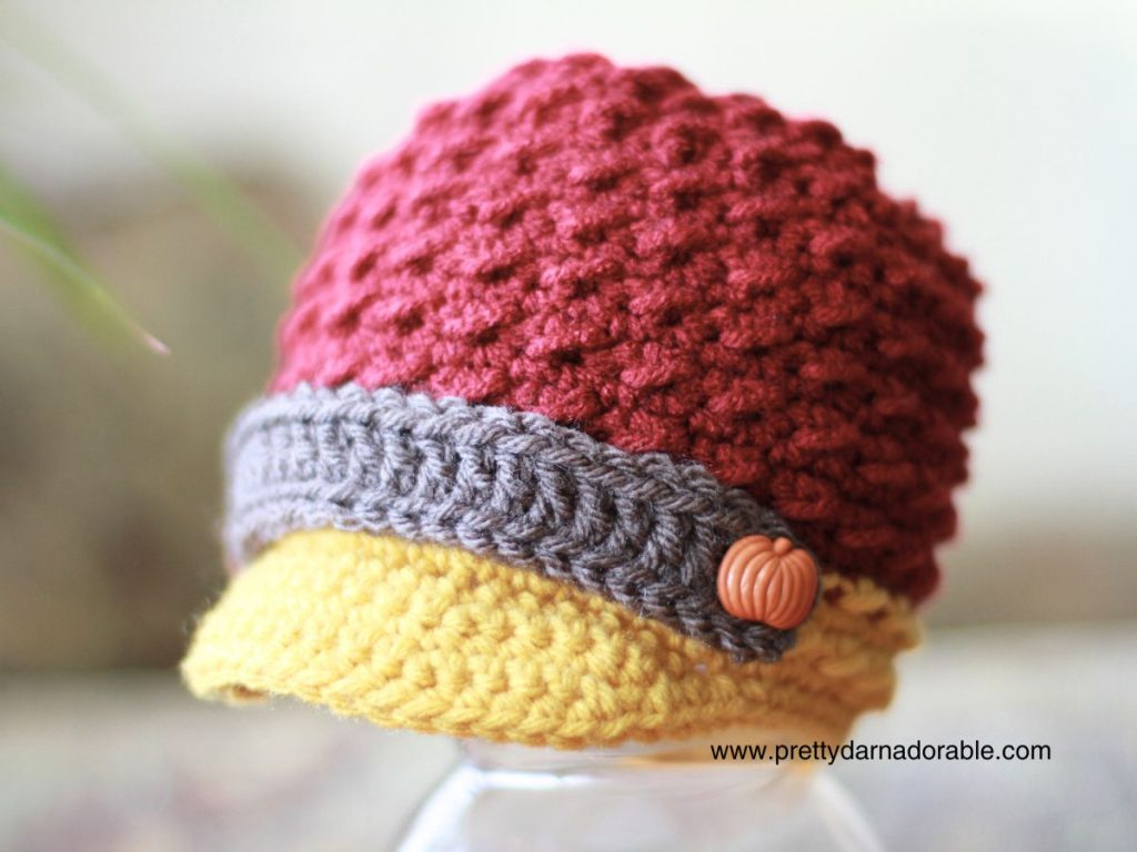 Free Crochet Baby Newsboy Cap Pattern - Tiny Textures - Pretty throughout Downloadable Free Printable Printable Newsboy Cap Pattern