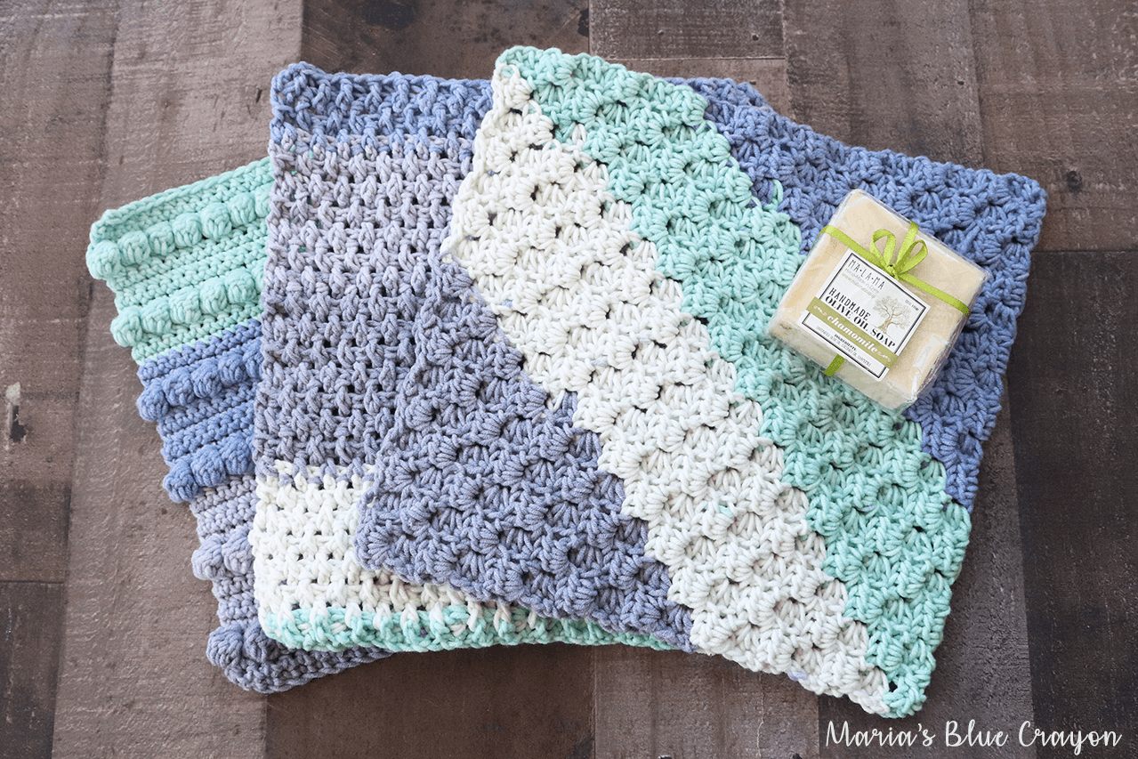 Free Crochet Washcloth Patterns - Maria&amp;#039;S Blue Crayon pertaining to Free Printable Crochet Dishcloth Patterns