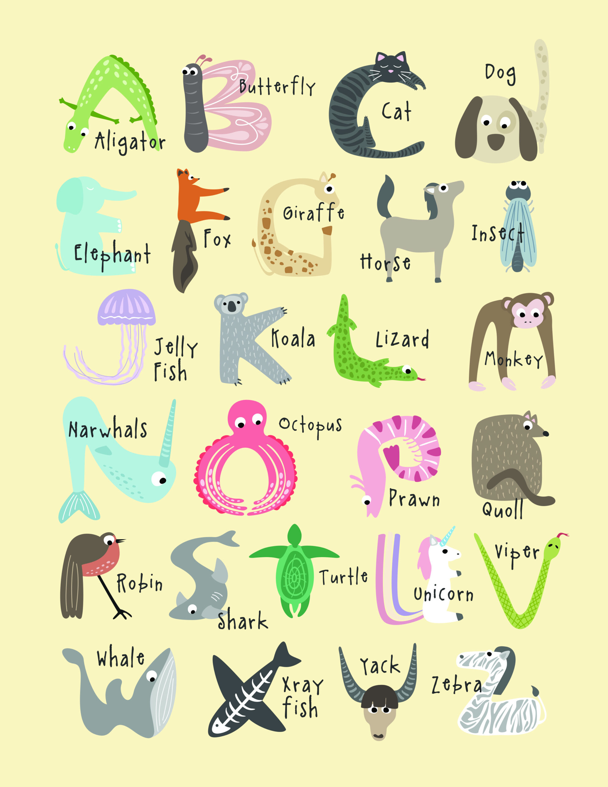 Free, Cute And Educational Animal Alphabet Printables - Tulamama throughout Printable Animal Alphabet Letters
