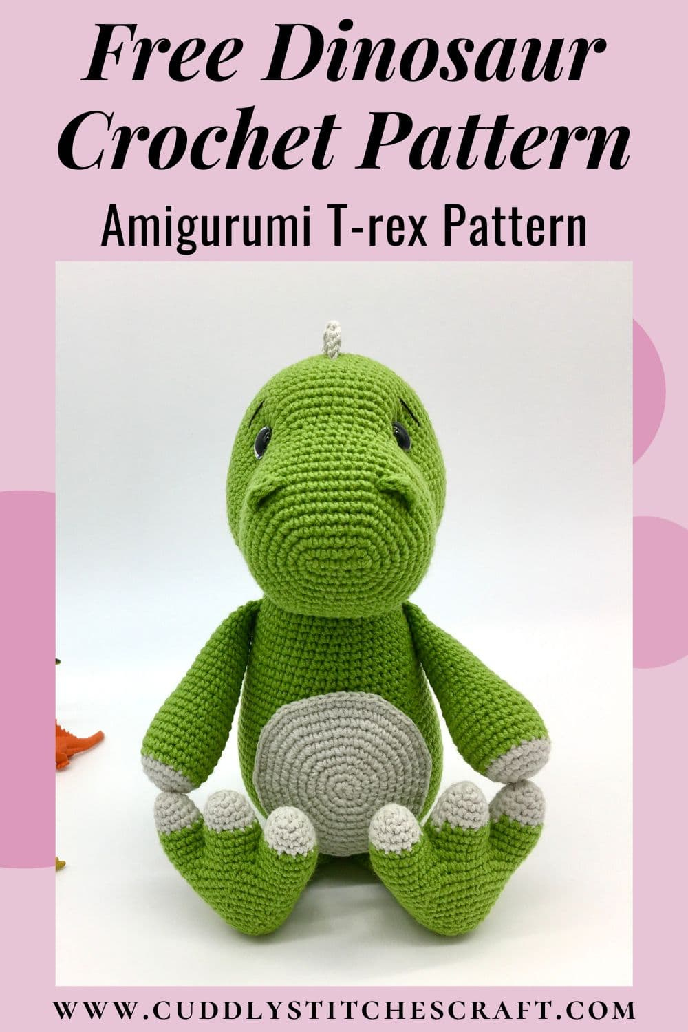 Free Dinosaur Crochet Pattern: Amigurumi T-Rex - Cuddly Stitches Craft for Free Printable Crochet Dinosaur Patterns