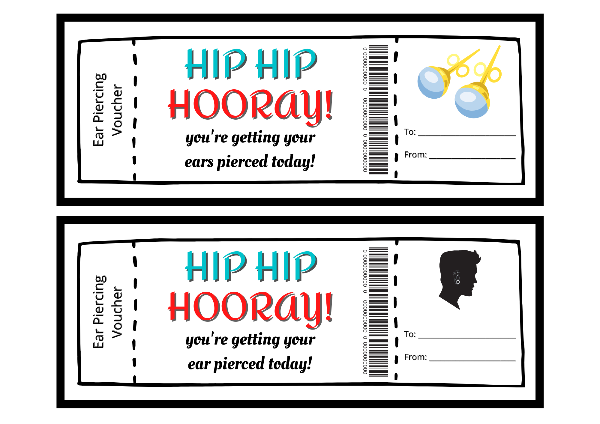 Free Ear Piercing Voucher Template - Super Busy Mum - Northern for Free Printable Ear Piercing Gift Certificate