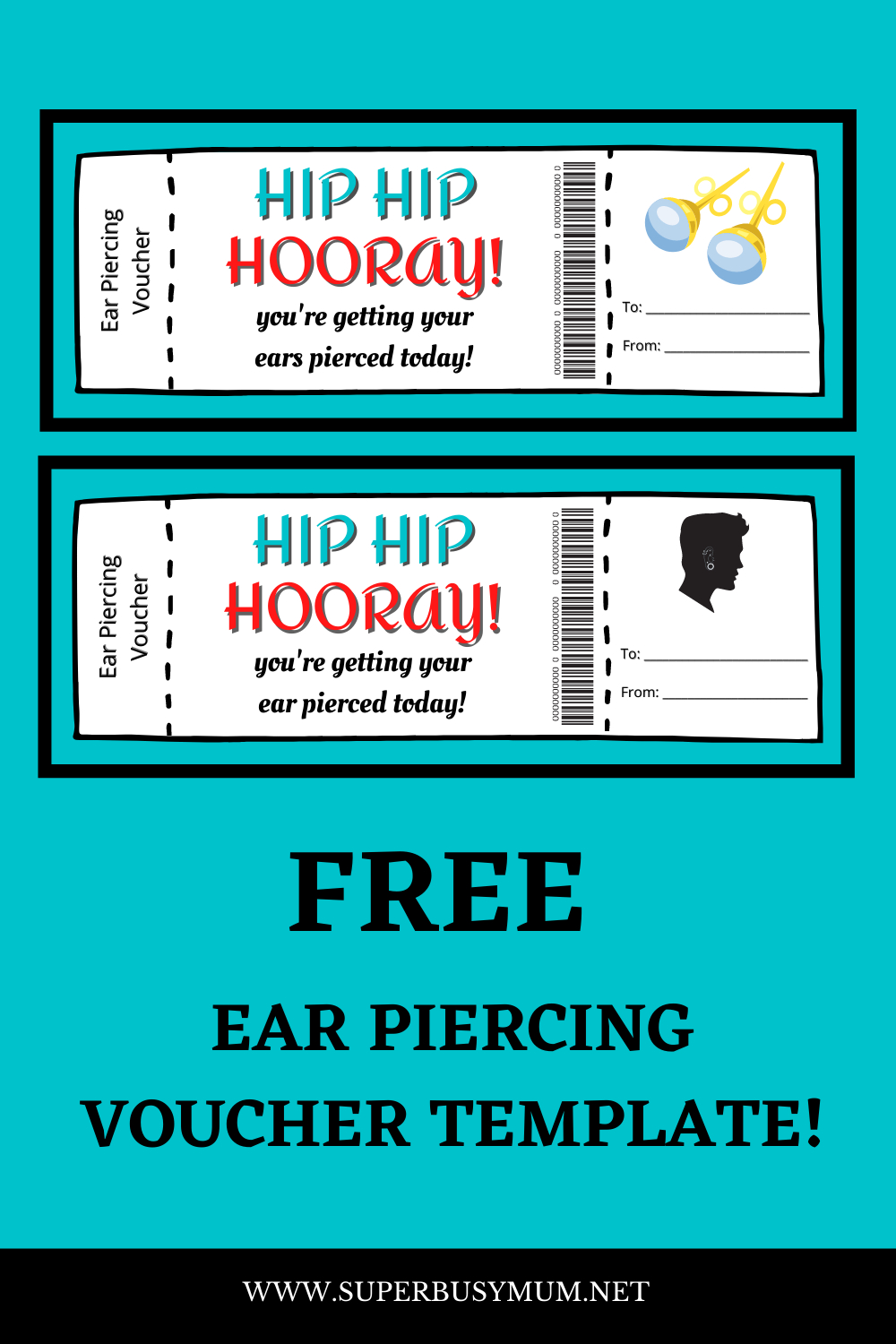 Free Ear Piercing Voucher Template - Super Busy Mum - Northern inside Free Printable Ear Piercing Gift Certificate